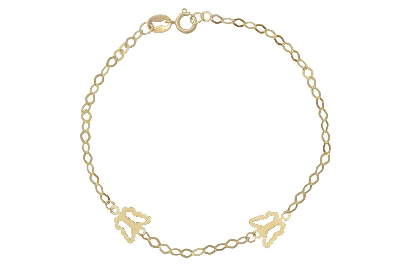Dames armband, mooie dames armband, vlinders armband goud, 14k armband met vlinders, dames gouden armband, gouden armband met 2 vlinders, schakel armband met vlinders, moeder kind sieraden, vlinder sieraad, vlinder armband, armband 14 karaat vlinders