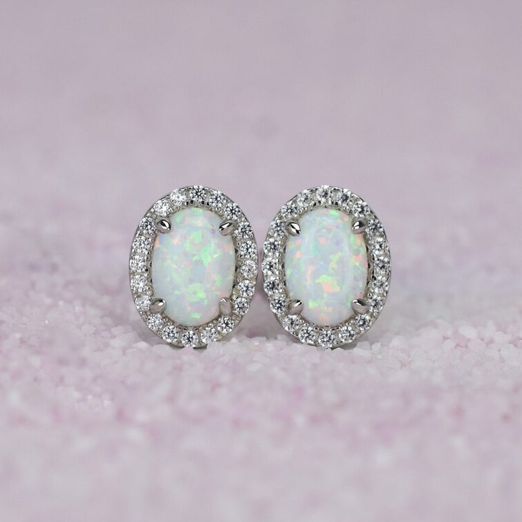 VerOna Opaal Ovaal Oorknoppen