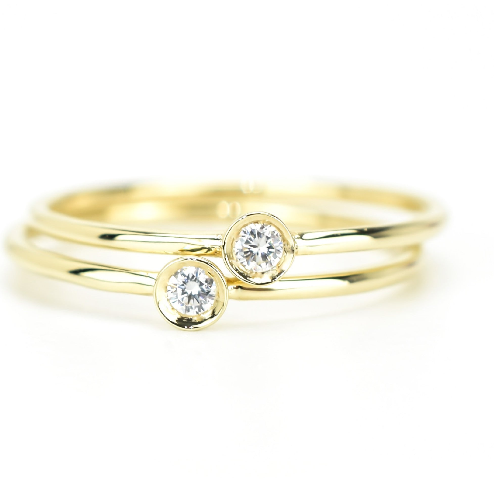 Twee Aanschruifringen 14K Goud Petite Set VerOna