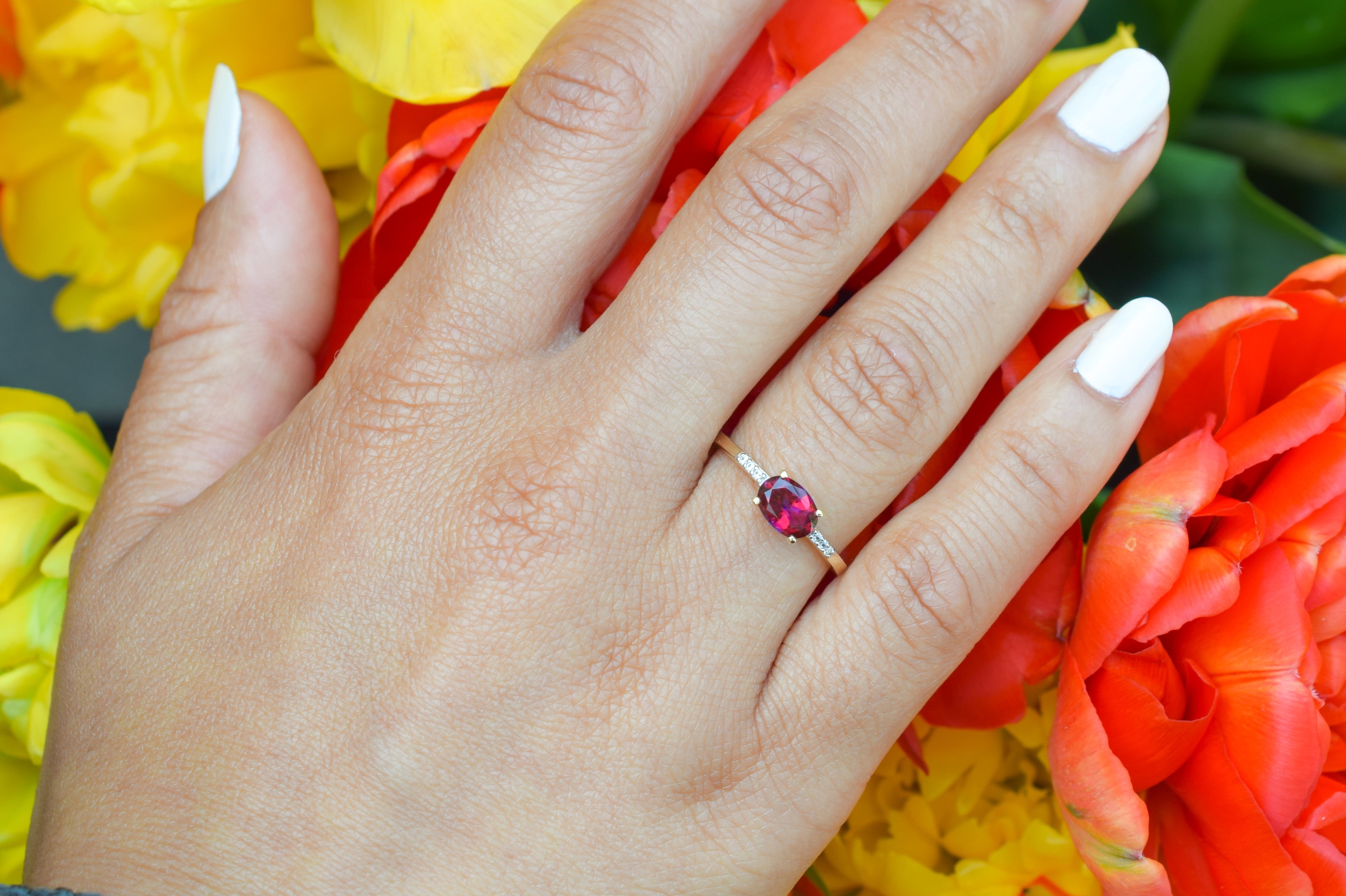 14k topaas ring, 14k rode topaas ring, swarovski ring, swarovski topaas ring, gouden topaas ring, swarovski gouden ring, 14k natuurlijke steen ring, birthstone ring, geboortesteen ring