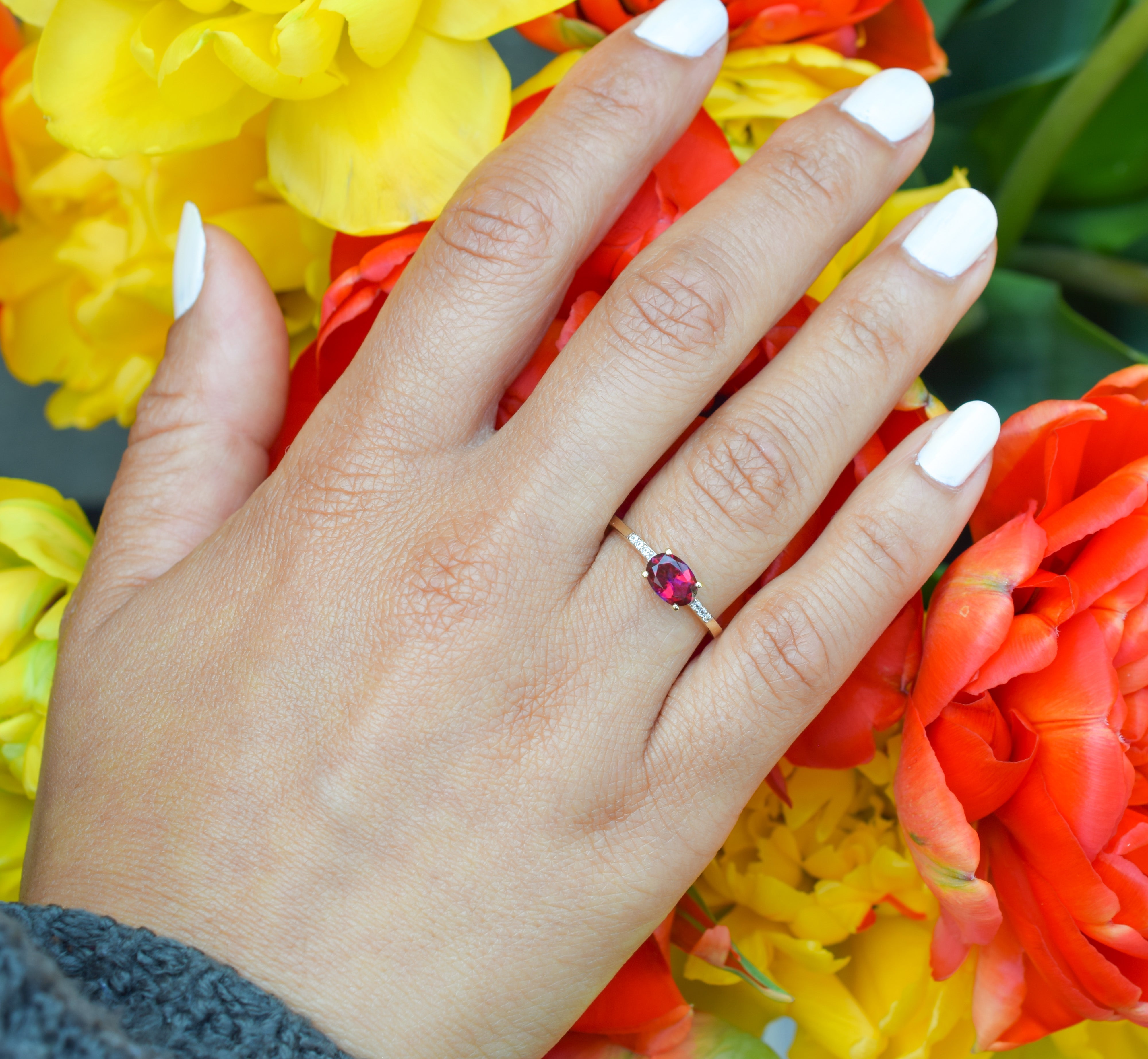 14k topaas ring, 14k rode topaas ring, swarovski ring, swarovski topaas ring, gouden topaas ring, swarovski gouden ring, 14k natuurlijke steen ring, birthstone ring, geboortesteen ring