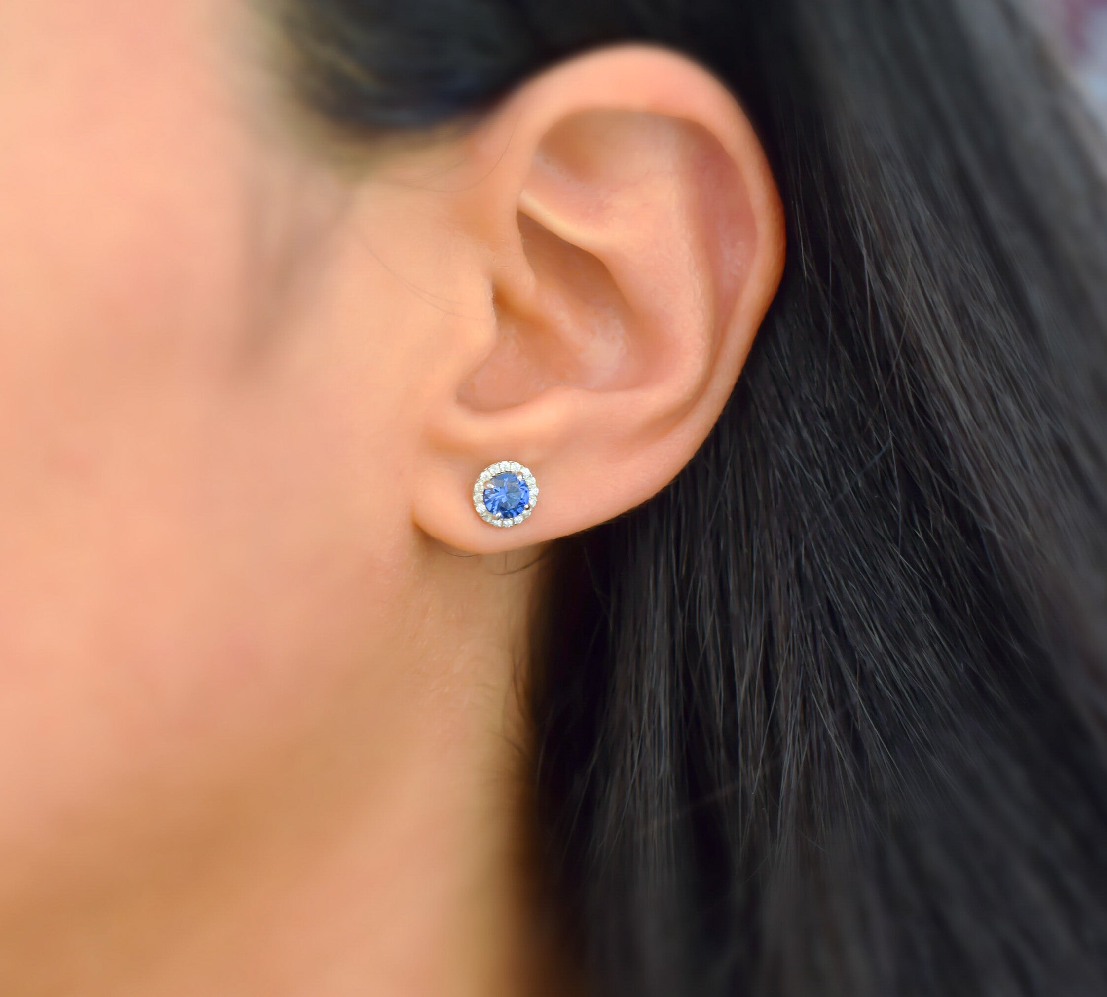 saffier oorbellen, 18k gouden saffier oorbellen, blauwe oorbellen, geboortesteen oorbellen, birthstone earrings, sapphire earrings gold, bemyjewels, sieraden, jewelry