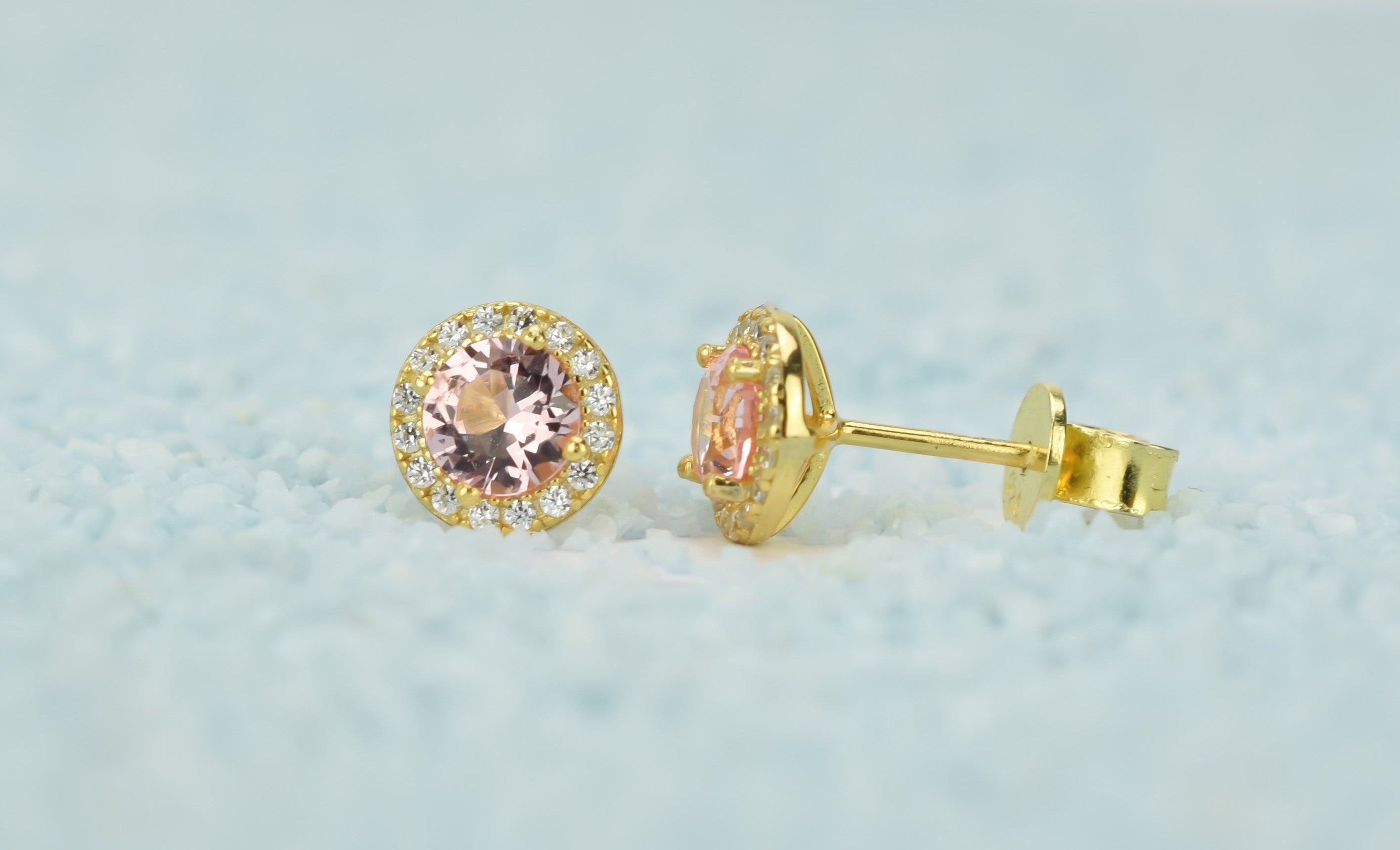 Morganiet stenen oorbellen, oorbellen morganite stenen, gouden morganiet oorbellen, roze oorbellen, natuurstenen oorbellen, ronde oorbellen, 18k oorbellen, morganiet roze oorbellen, roze gouden oorbellen, 18k rose gouden morganiet oorbellen, zilveren morganiet oorbellen, zilveren ronde oorbellen, zilveren 925 oorbellen natuurstenen, birthstone, geboorte stenen