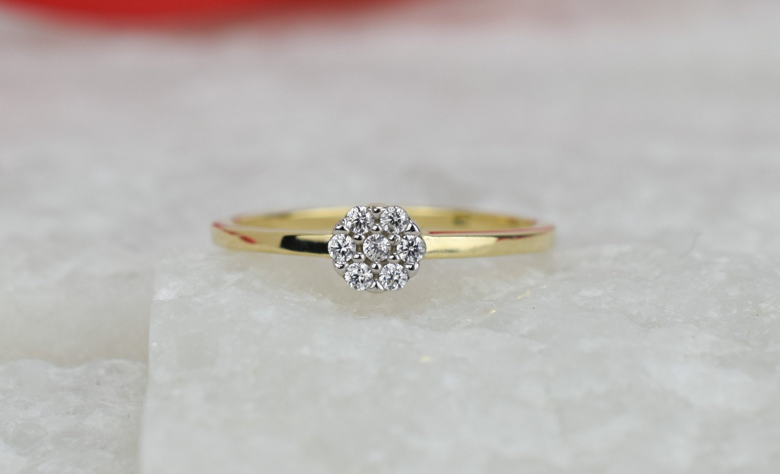 14k bloemen ring, ring met steen goud, gouden ring met stenen, 14 karaat stenen ring, gouden bloemen ring, 14k dames ring, verlovingsring goud, 14k gouden verlovingsring, gouden ring, gouden daisy ring