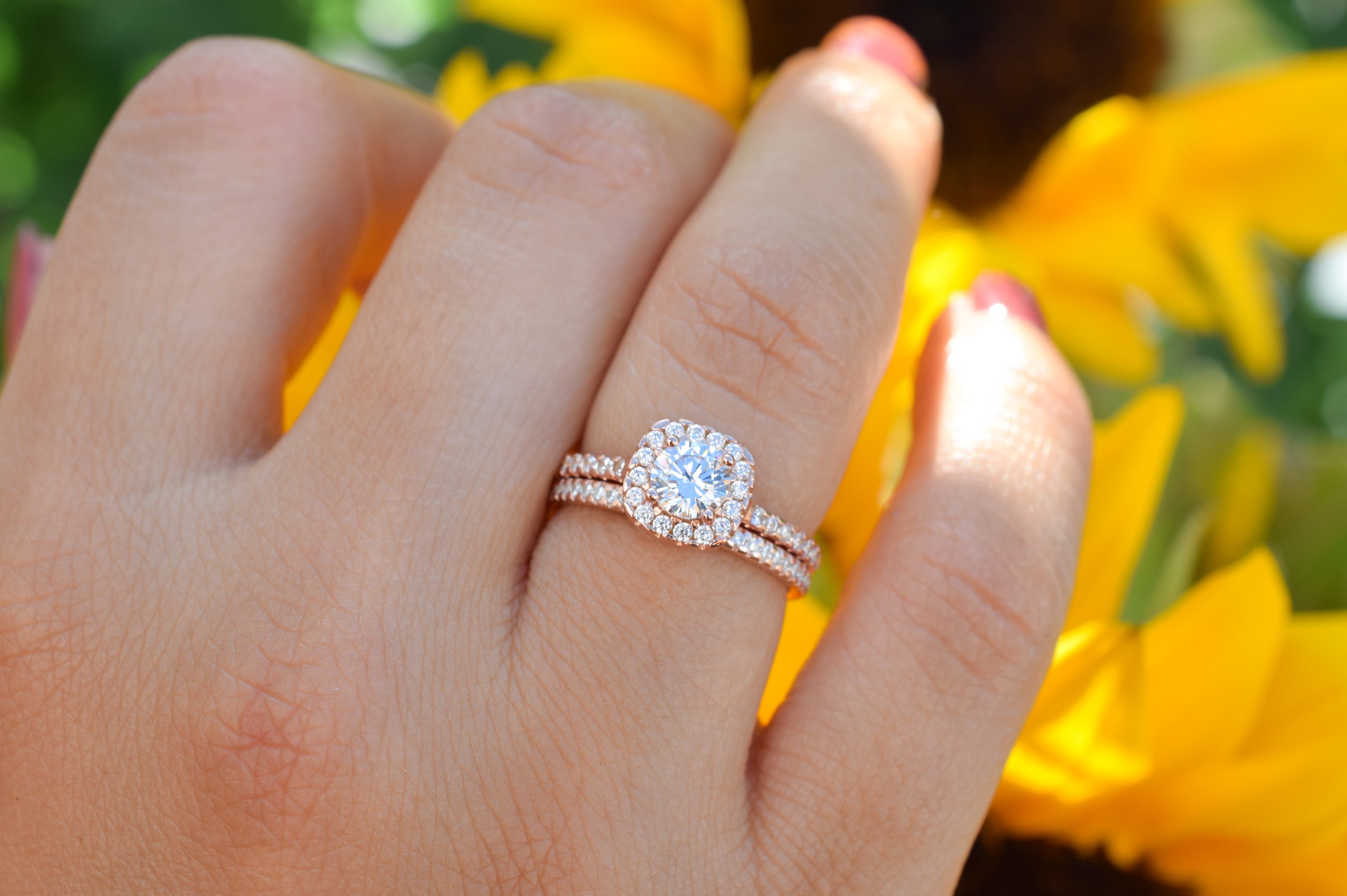 Ringset, Verlovingsring, trouwring, Halo ring, Zilveren ring, Gouden ringset, Solitaire ring, vriendschapsring, promise ring