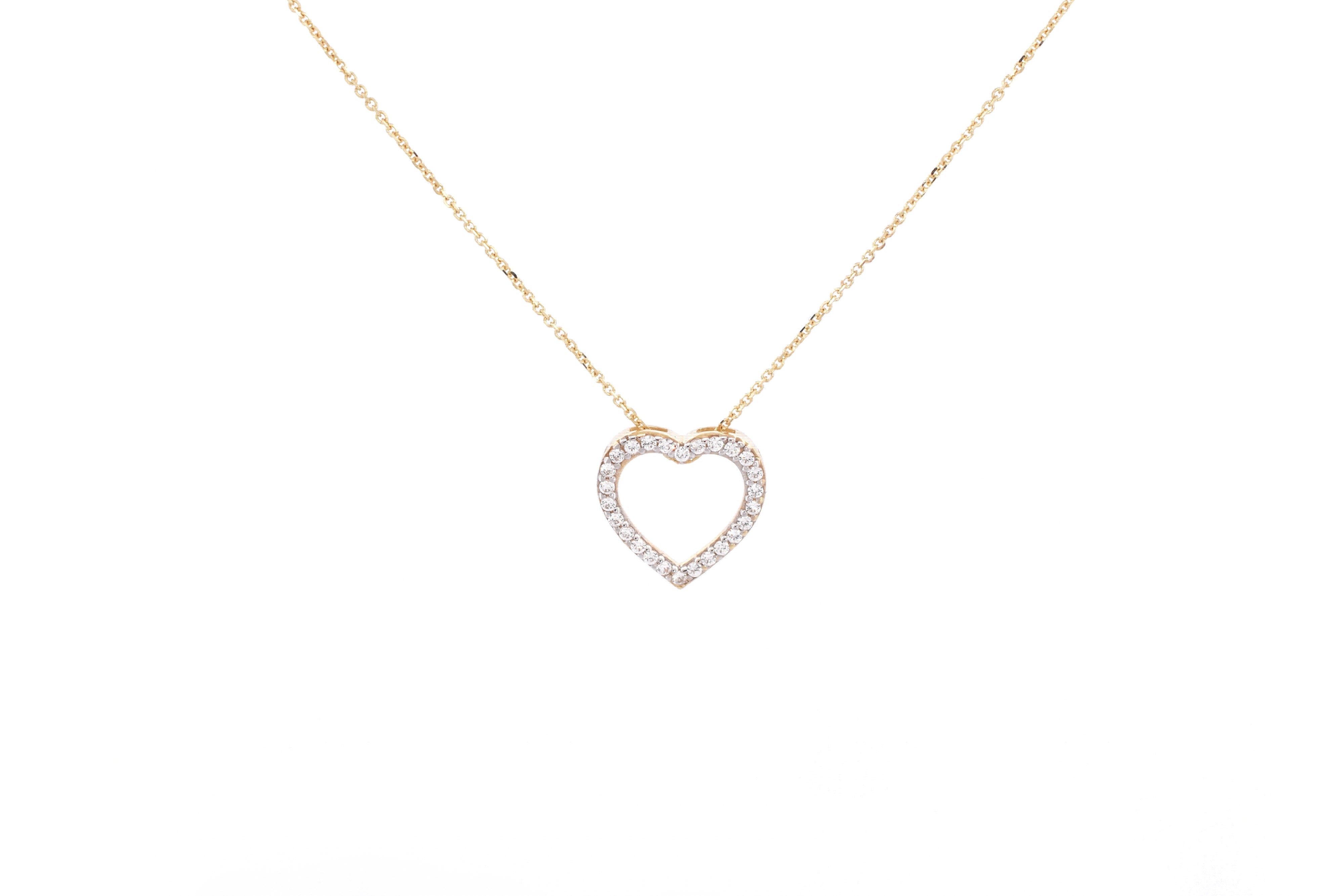 Gouden ketting, Ketting goud met hart, ketting goud, 14k gouden ketting met hart