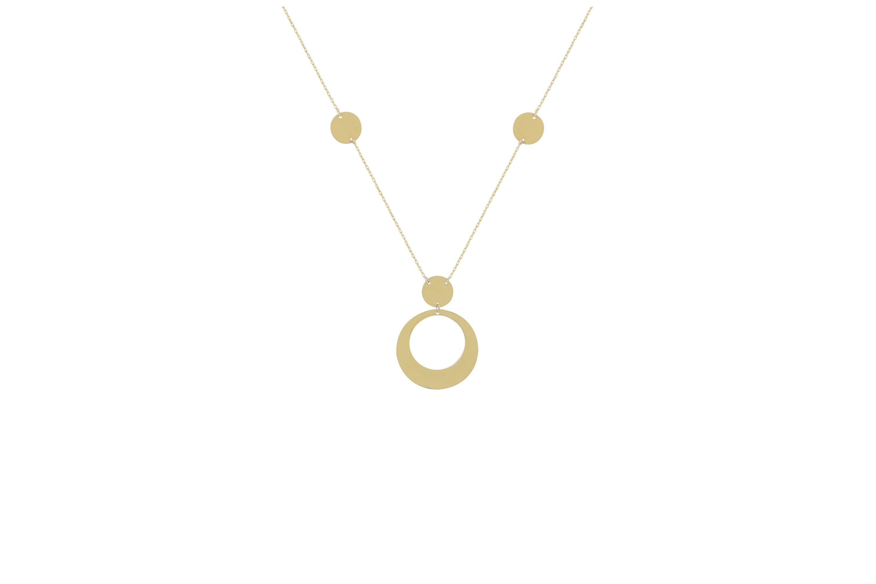 Ketting goud, ketting 14k, ketting met hanger, Gouden ketting met rondje