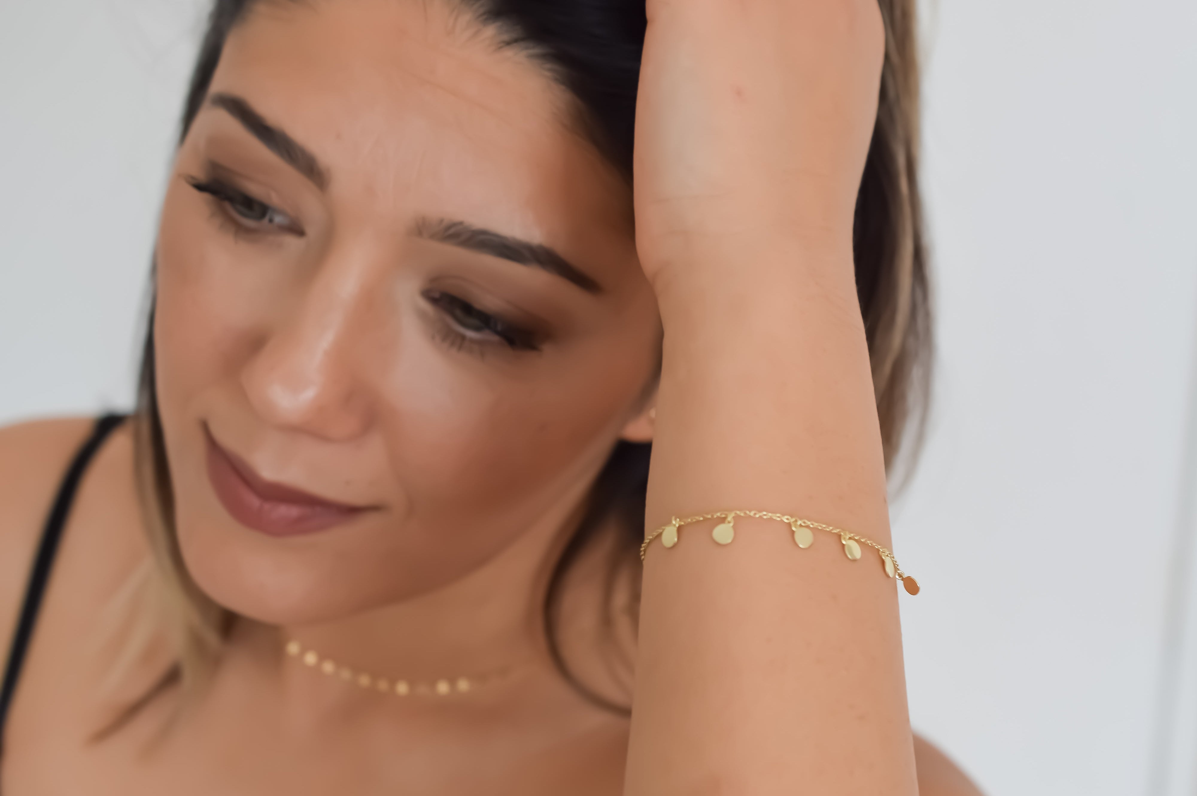 gouden armband met munten, munten armband, zilveren armband met muntjes, coin armband, armband met muntjes, hippe armband met gladde munten, armband met rondjes