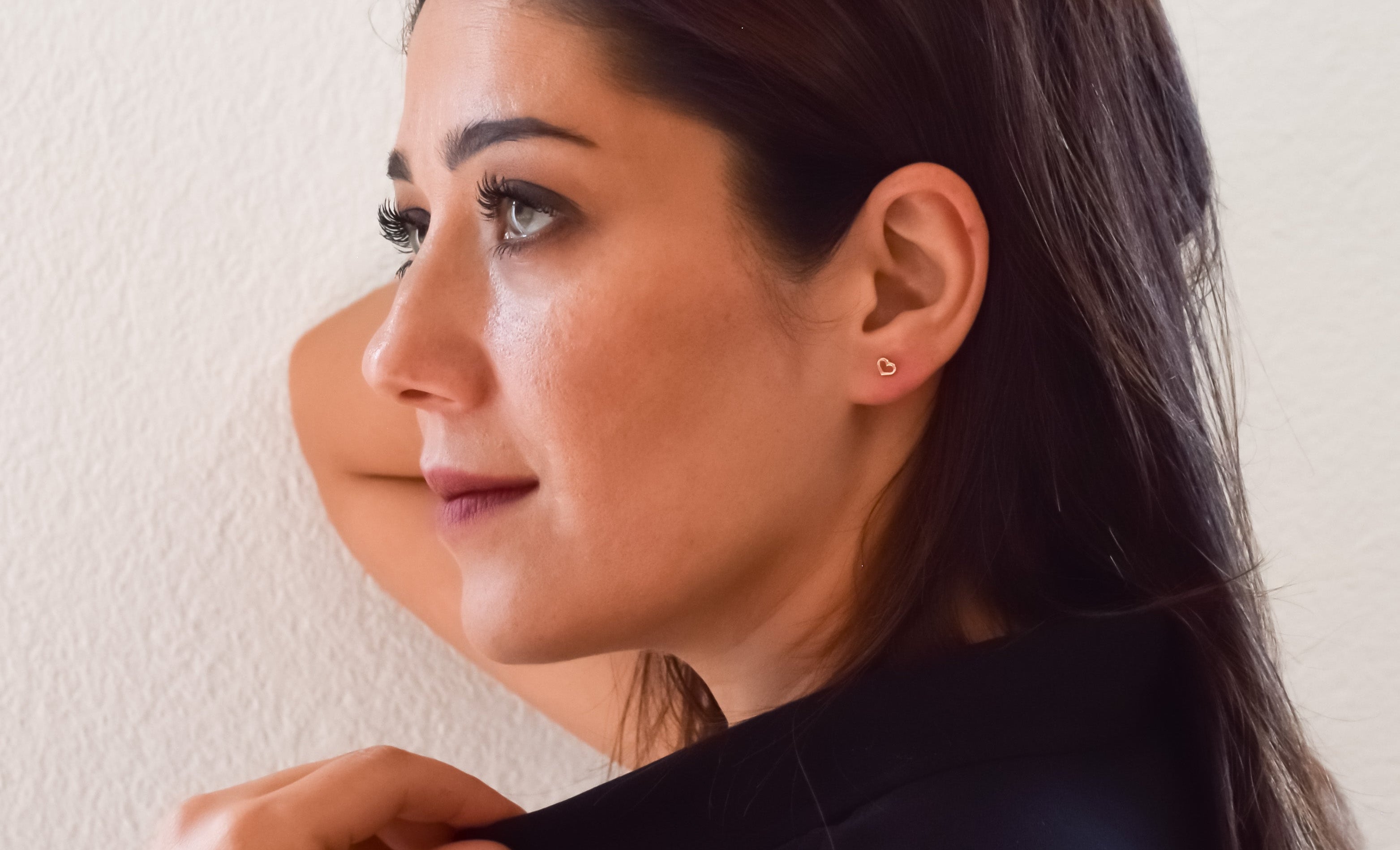 Gouden hart oorknoppen, 14 karaat oorbellen, oorbellen open hartjes, 14k kleine hartjes oorknoppen goud, oorbellen gouden voor dames, kinder gouden oorbellen hartjes