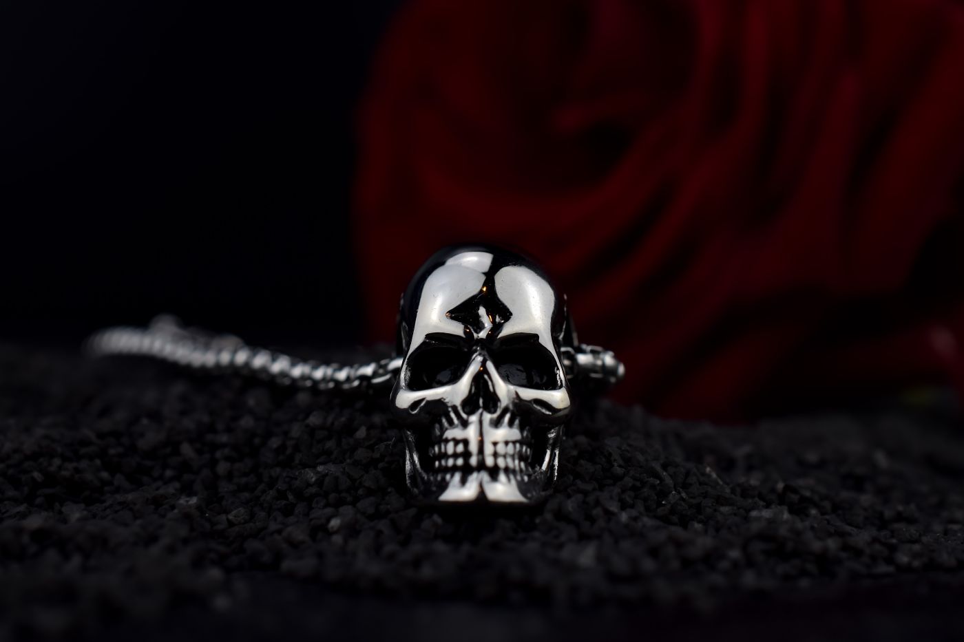 Doodskop ketting zilverkleurig, mannen doodskop ketting, mannen ketting, zwarte doodskop ketting, gouden mannen ketting, doodskop, doodskop ketting