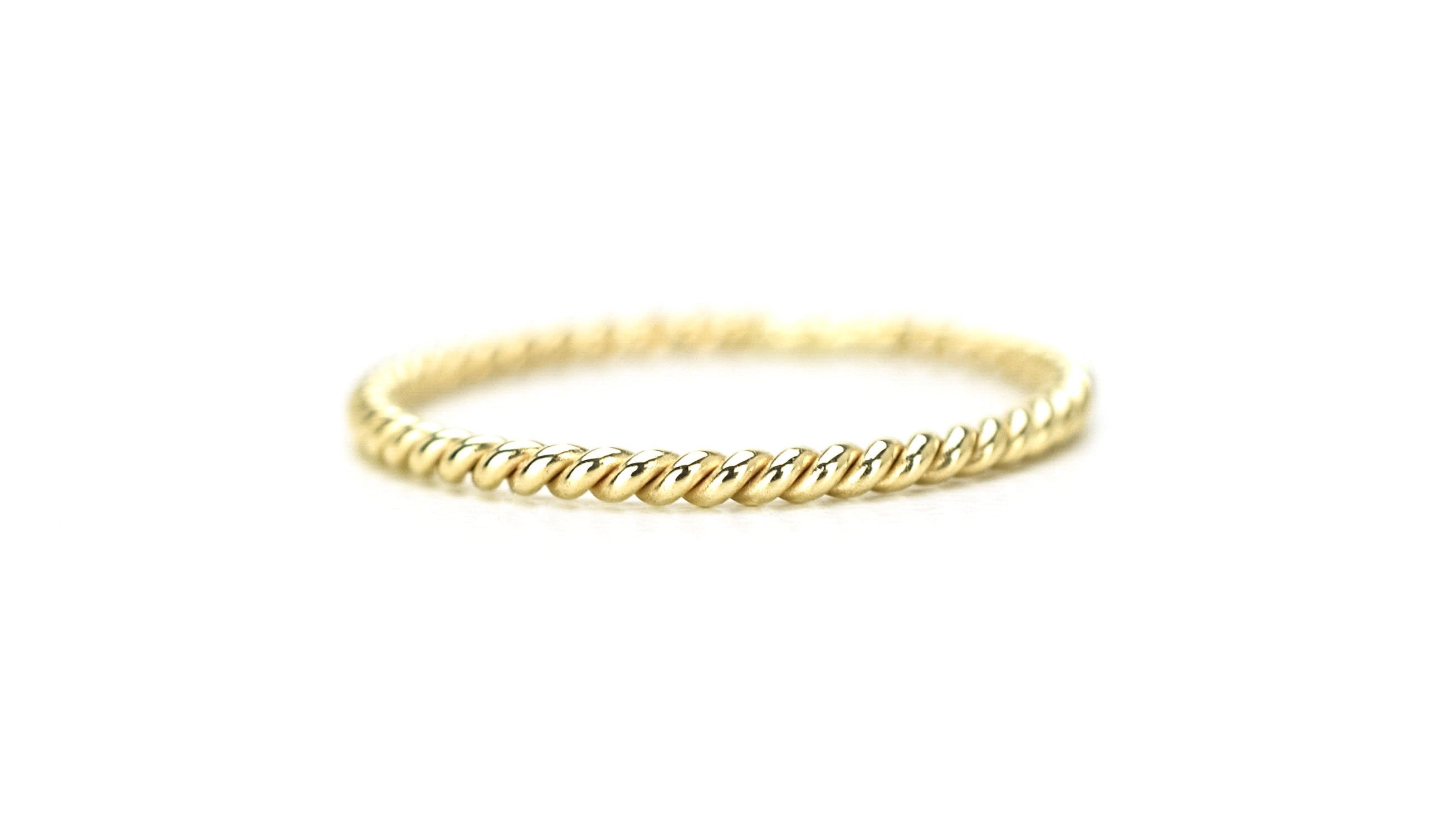 14 karaat twisted ring, gouden aanschuifring, aanschuifring voor dames, gedraaide ring zonder steen, 14 karaat stapelring, twisted ring 14 karaat