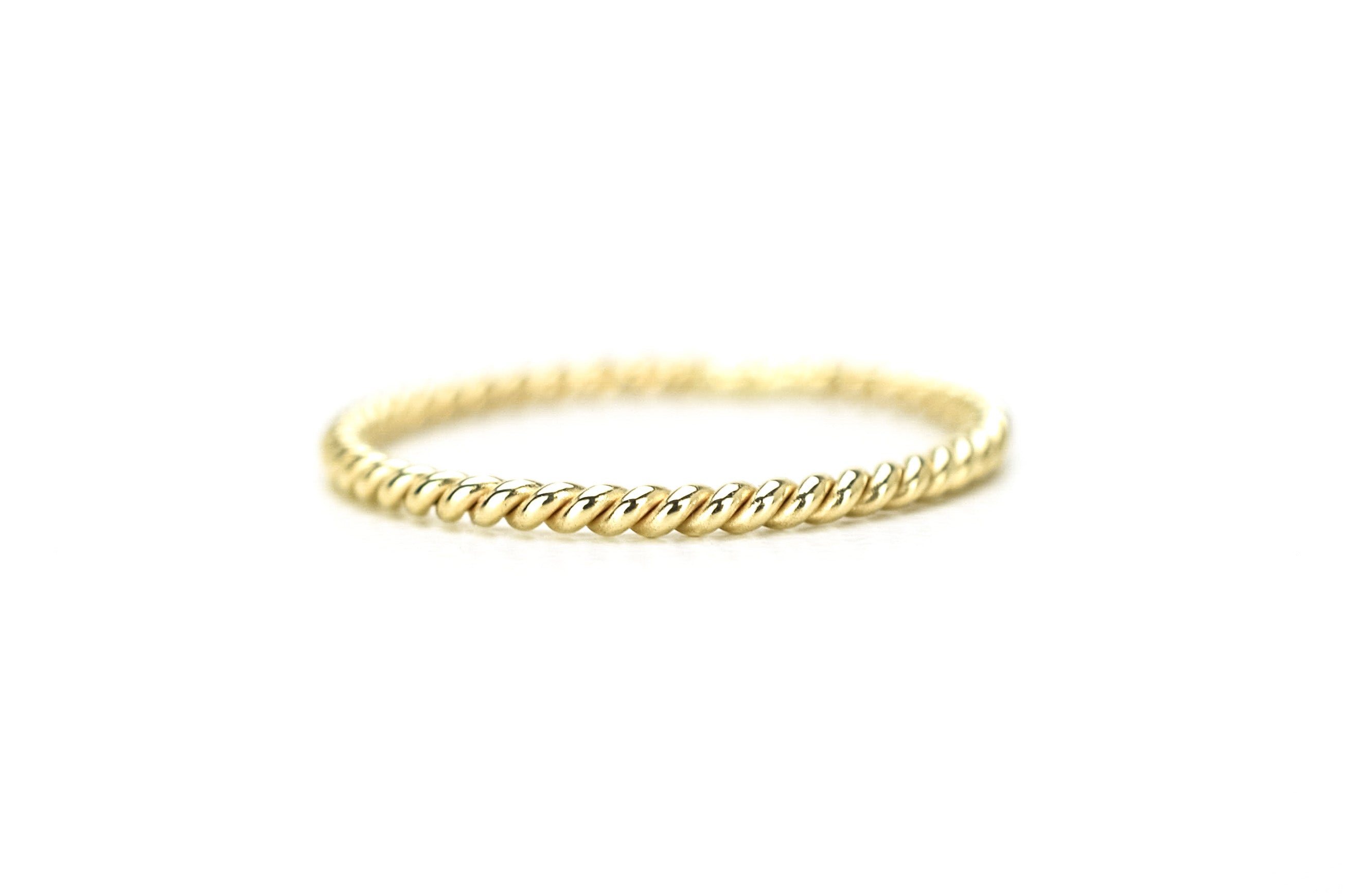 14 karaat twisted ring, gouden aanschuifring, aanschuifring voor dames, gedraaide ring zonder steen, 14 karaat stapelring, twisted ring 14 karaat