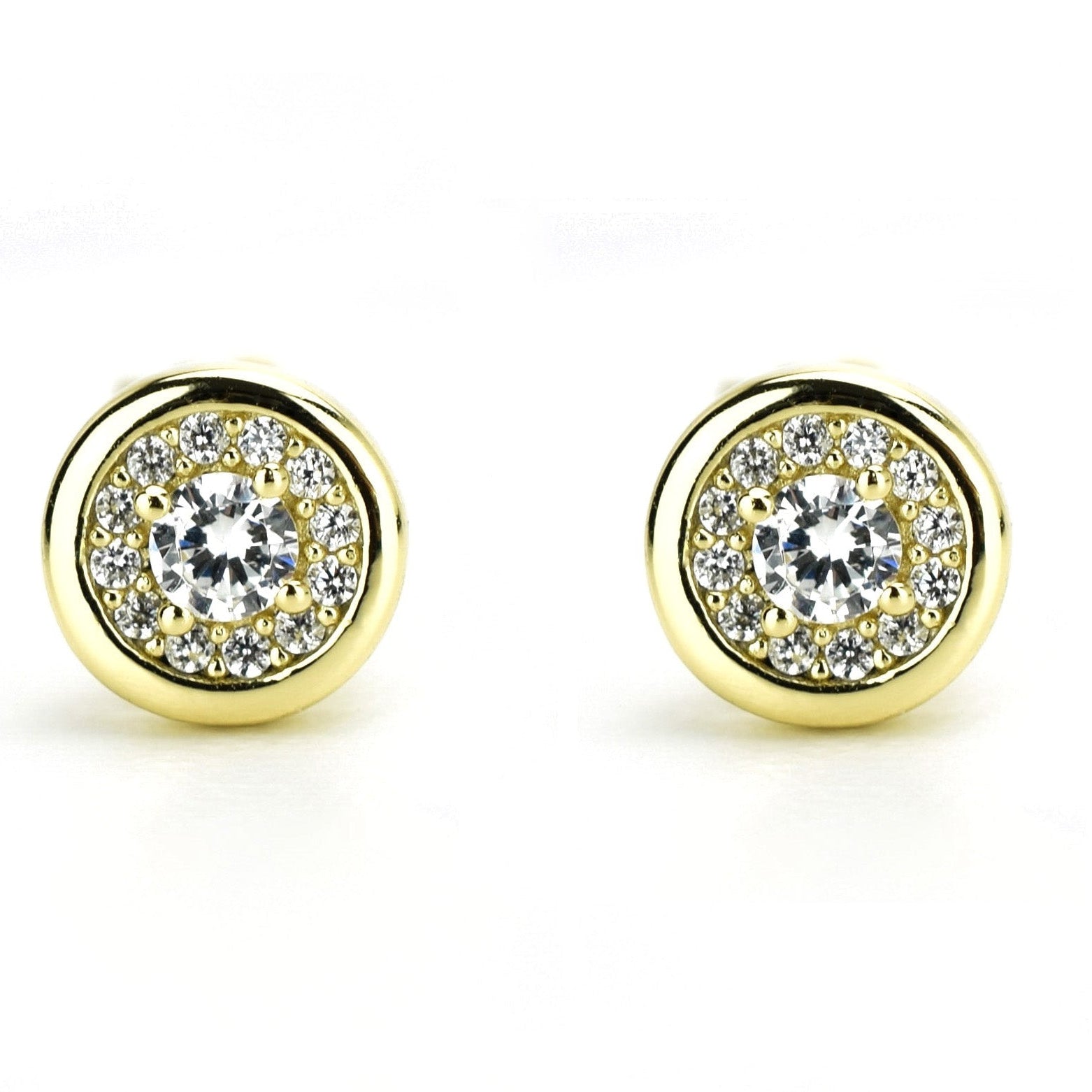 rondjes oorbellen, oorknoppen goud, zilveren oorbellen, ronde zilveren oorbellen, halo oorknoppen, cirkel oorbellen, oorknoppen kleine rondjes, bemyjewels.com