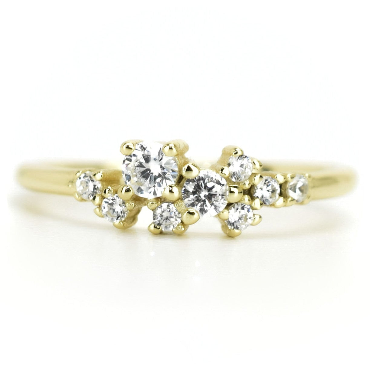 Cluster ring goud, zilveren ring met stenen, ring rosegoud, unieke ring, dames ring, gouden dames ring, zilveren feestelijke ring, promise ring goud, verlovingsring zilver