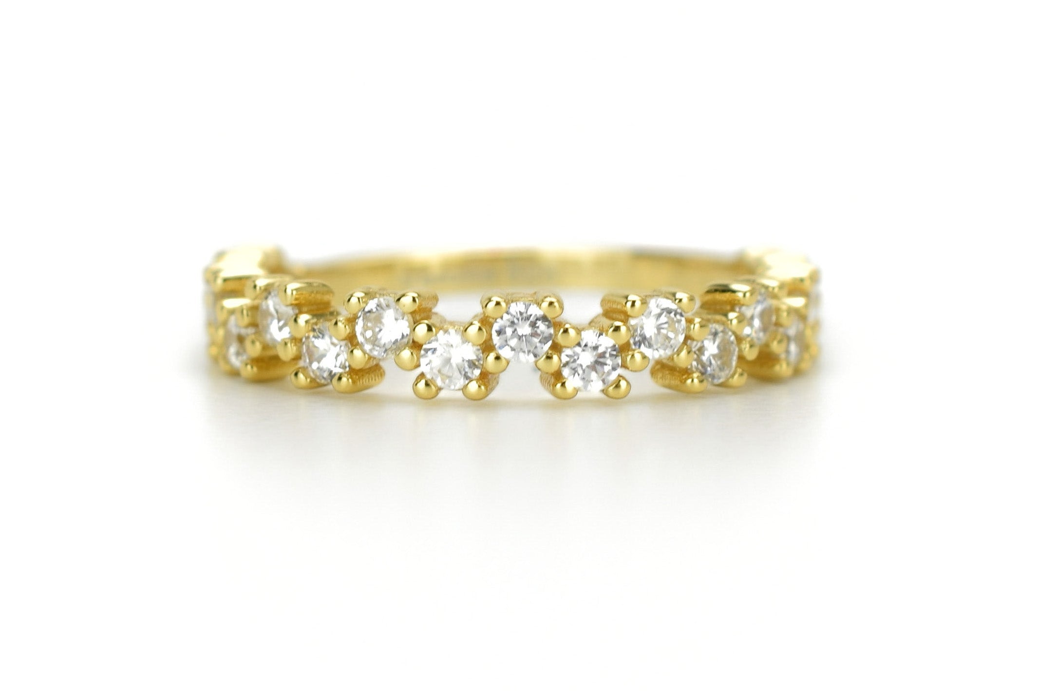 gouden ring, 18k goud, ring ban, stapel ring, half eternity ring, verlovingsring, aanschuif ring goud