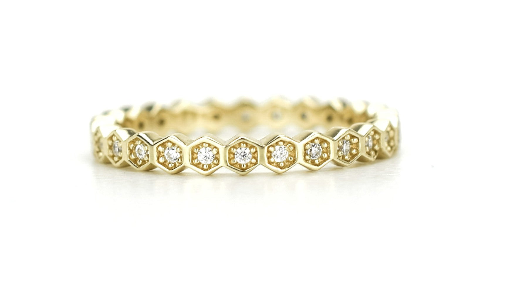 gouden honingraat aanschuifring, aanschuifring rosegoud, gouden ring honey, unieke ring, stapelring zilver, rosegoud aanschuifring