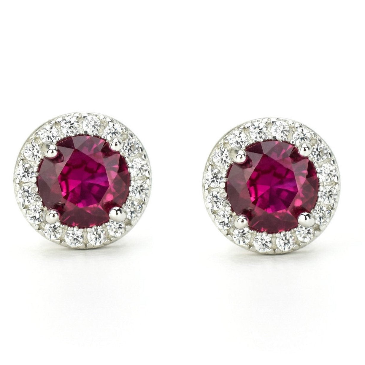 gouden robijn oorbellen, oorbellen robij, 18k gouden robijn oorsieraden, oorbellen ruby, ruby gold oorbellen, birthstone oorbellen, geboortesteen oorbellen, rode oorbellen, ronde oorbellen, gouden ruby oorknoppen, sieraden, gouden sieraden, zilveren rode oorbellen