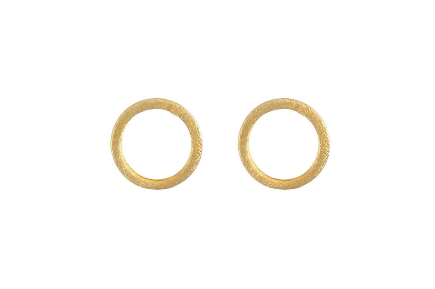 gouden oorbellen rond, 14 karaat open ronde oorbellen, open cirkel geborstelde oorbellen, oorknoppen voor dames, open ronde oorbellen goud, subtiele 14k oorbellen