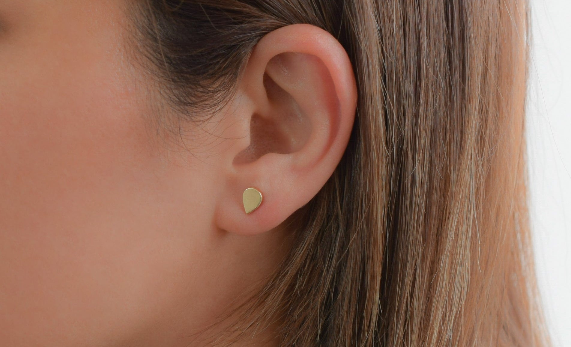 14 karaat goud oorknoppen, oorknoppen 14k druppelvormige, kleine oorbellen voor dames, traanvormige oorbellen