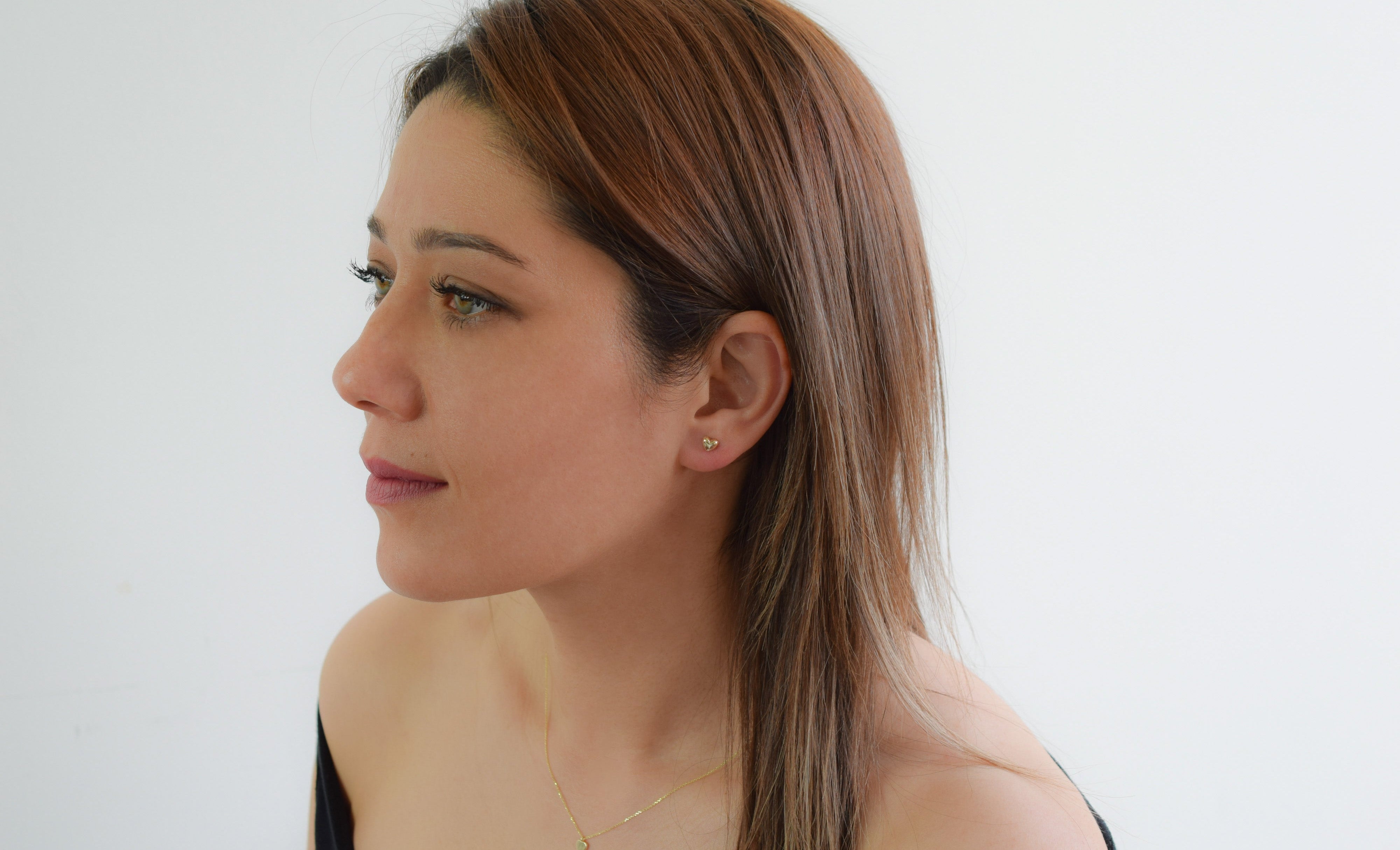 14k gouden harten oorbellen, gouden hartjes oorknoppen, dames ghart oorbellen, meisjes hartjes oorbellen goud, gouden oorbellen hartjes, 14k kleine hart oorbellen, dichte oorbellen hartjes goud