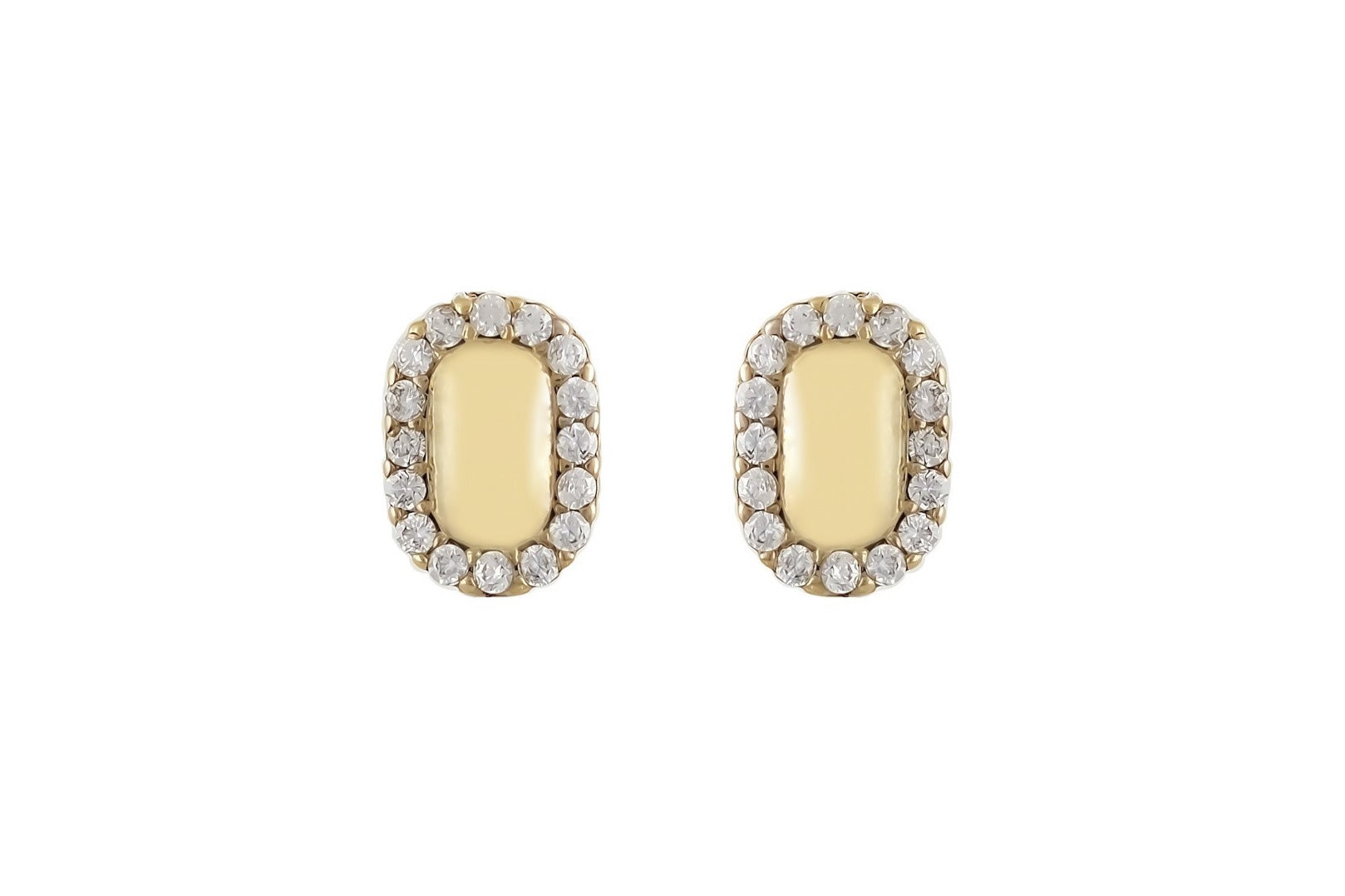 14k oorbellen, rechthoekige oorbellen, halo oorbellen goud, 14k dames gouden oorbellen, oorknoppen 14k met stenen, 14karaat oorbellen rechthoekig, gouden minimalistische oorbellen, gouden klassieke oorbellen