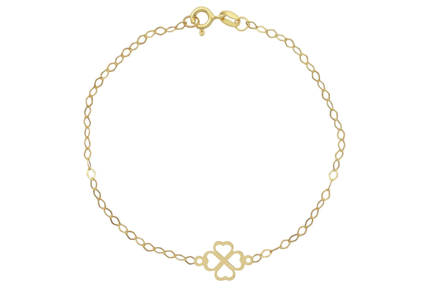 14 karaat klavertje vier kinder armband, kinder armband goud, baby klaver armband goud, 14k kinder schakel armband, armbanden moeder kind