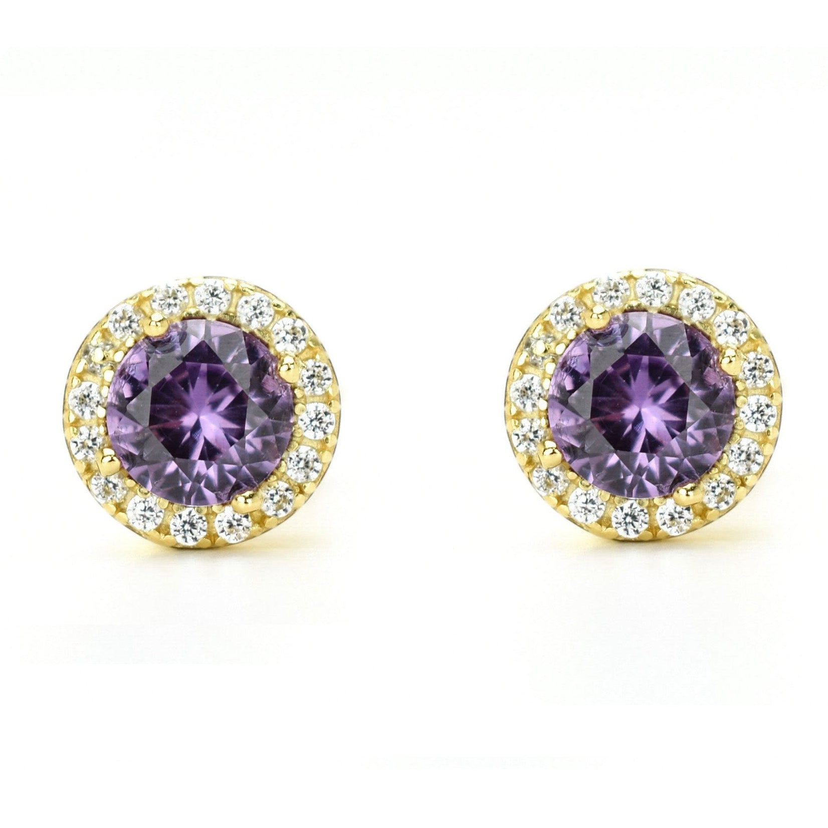 Alexandriet oorbellen, gouden alexandriet sieraden, paarse oorbellen, zilveren ronde alexandriet oorbellen, natuurstenen oorbellen, birhstone oorbellen, rosegouden oorsieraden, bemy jewels, verona, oorbellen geboortesteen, juni geboortesteen, oorknoppen alexandriet