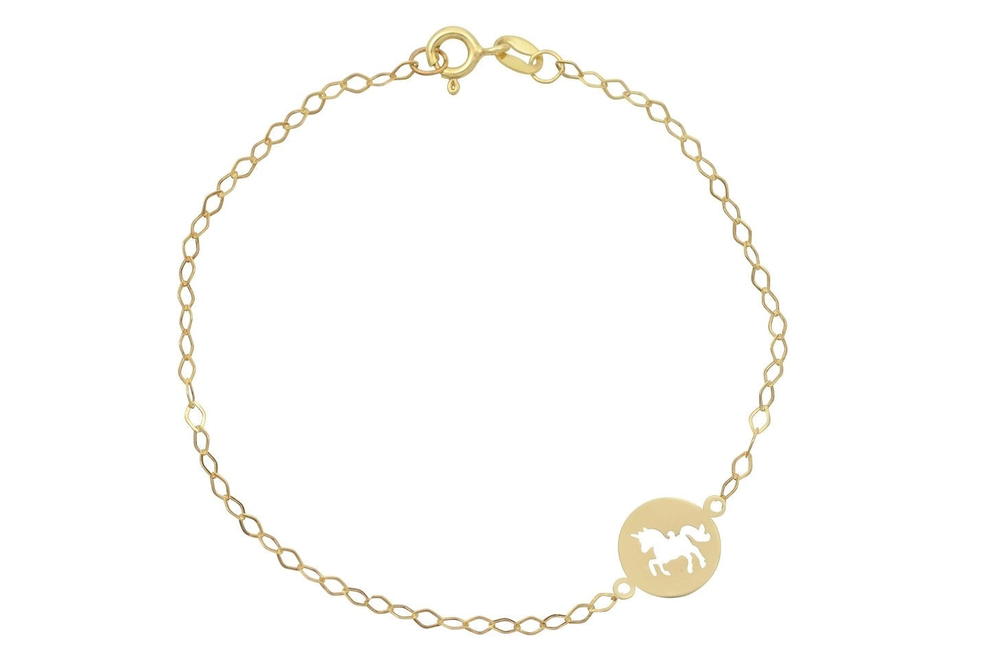 Dames Armband, mooie dames armband, 14k  dames armband, gouden eenhoorn armband, eenhoorn armband, schakelarmband dames, 14 karaat sieraden eenhoorn, uncorn armband goud