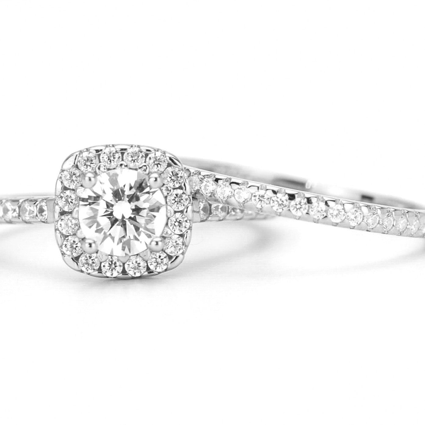 Ringset, Verlovingsring, trouwring, Halo ring, Zilveren ring, Gouden ringset, Solitaire ring, vriendschapsring, promise ring