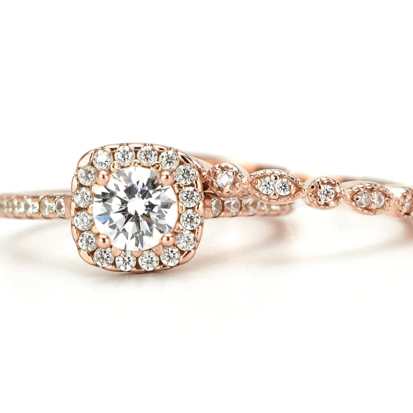 Ringset, Verlovingsring, trouwring, Halo ring, Zilveren ring, Gouden ringset, Solitaire ring, vriendschapsring, promise ring