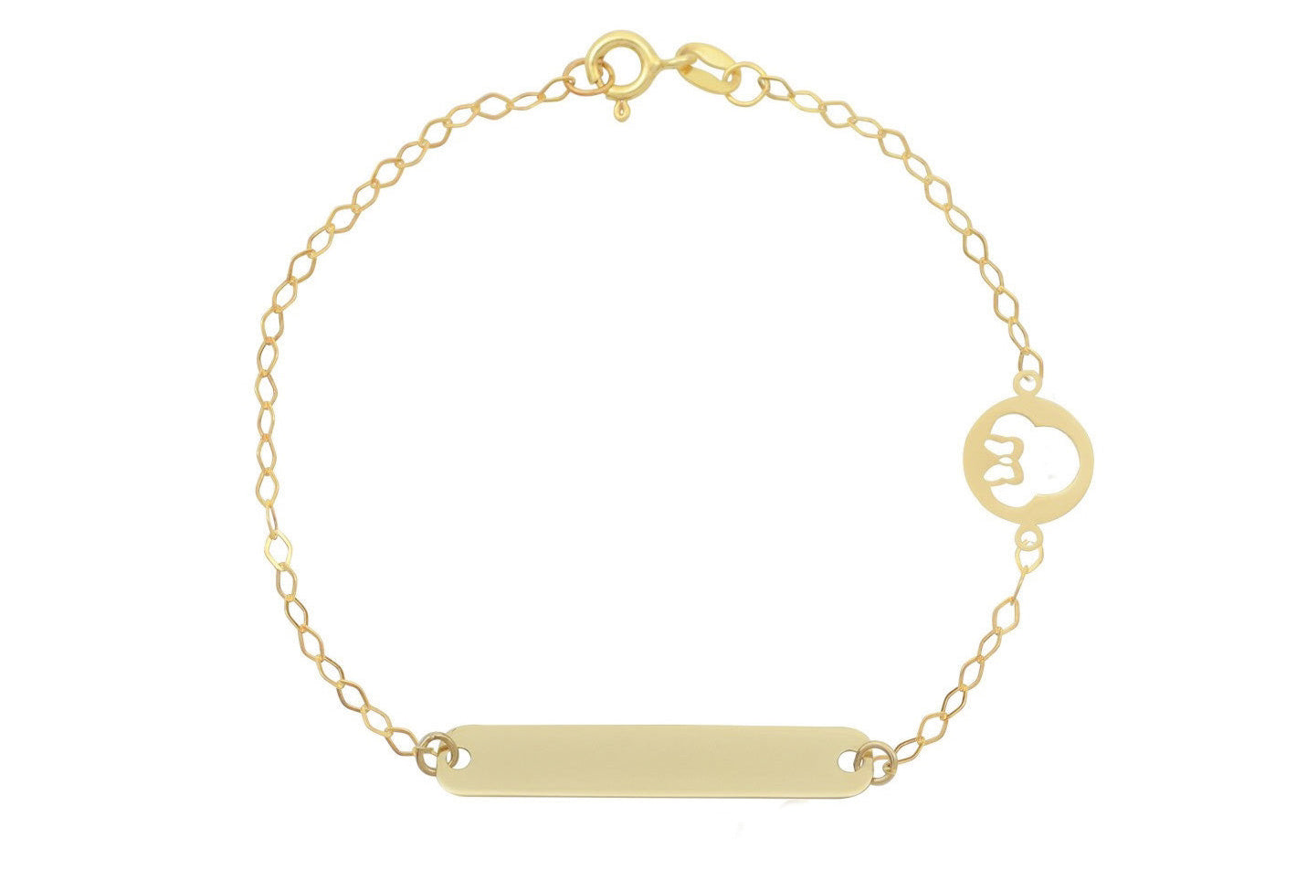 baby armbandje, gouden kinderarmbandje, armband goud voor kinderen, minnimouse armbandje, disney armband, plaatarmbandje goud, 14k gouden kinderarmband