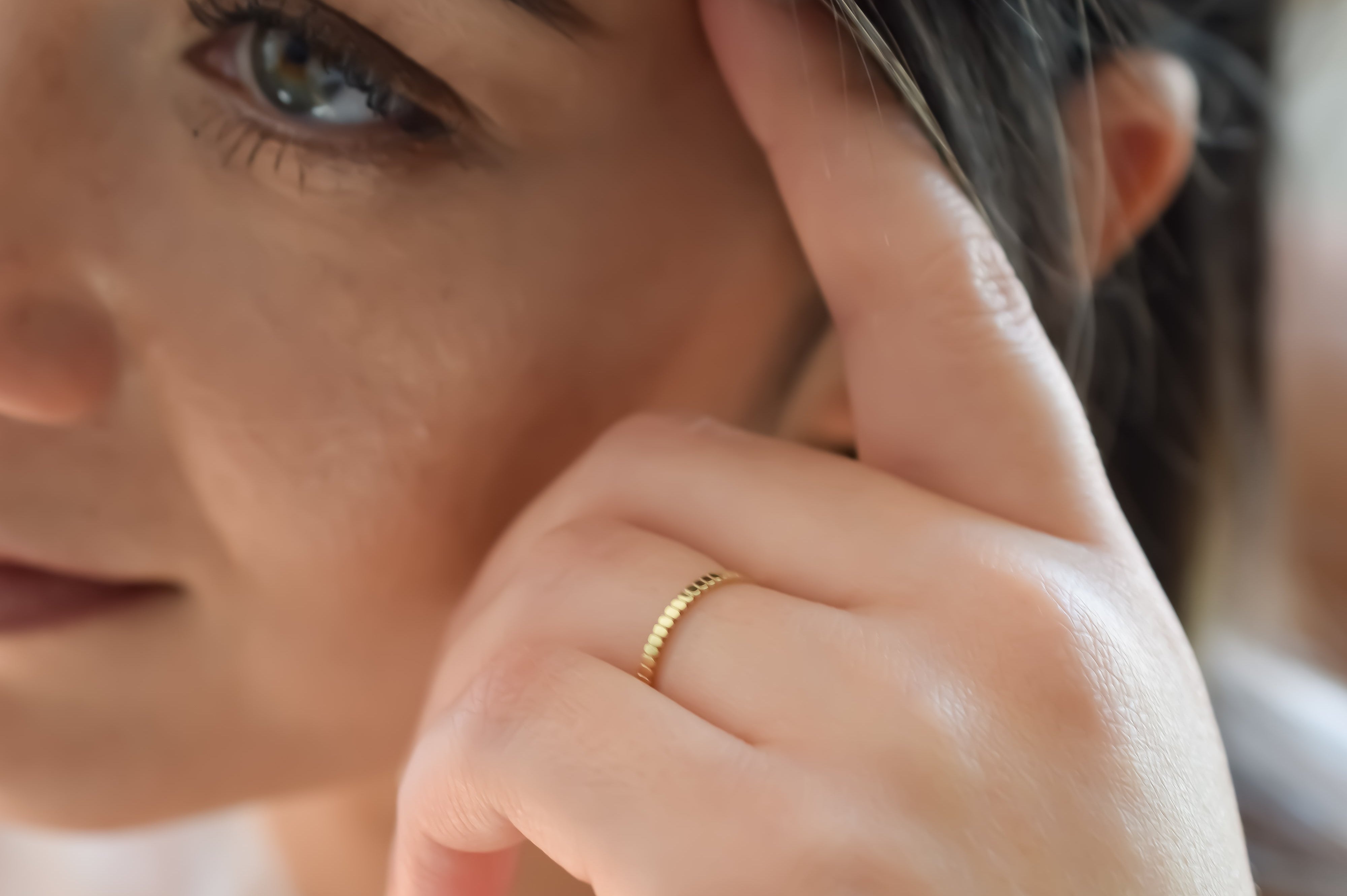 14 karaat streepjes ring, aanschuifring 14k, gouden ring, dames aanschuifring, streepjes ring 14 karaat, stapelring voor dames