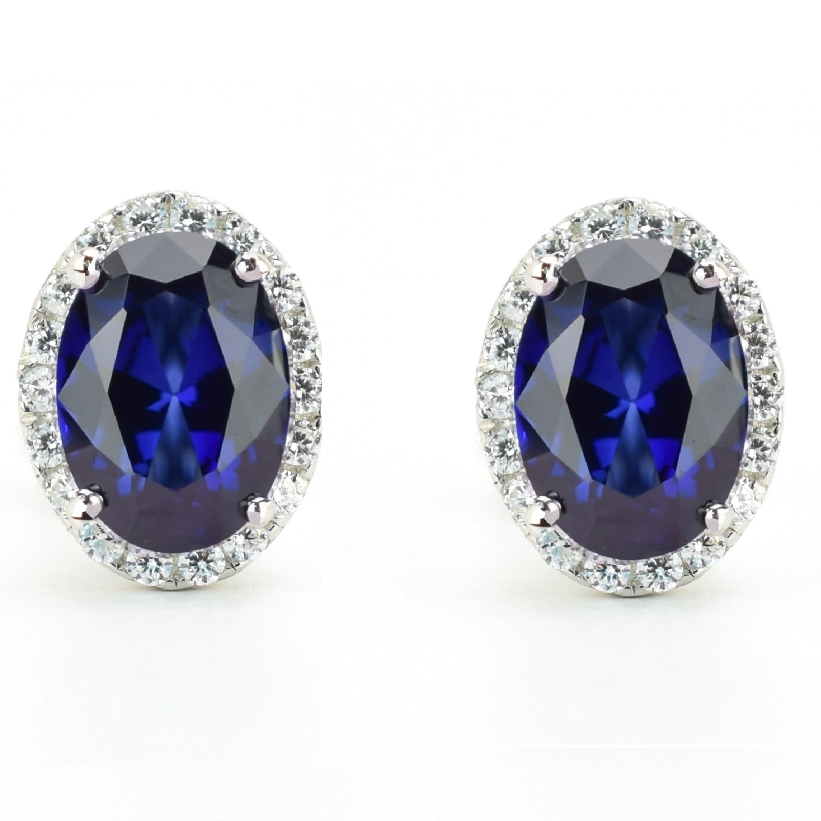 VerOna Saffier Ovale Oorknoppen