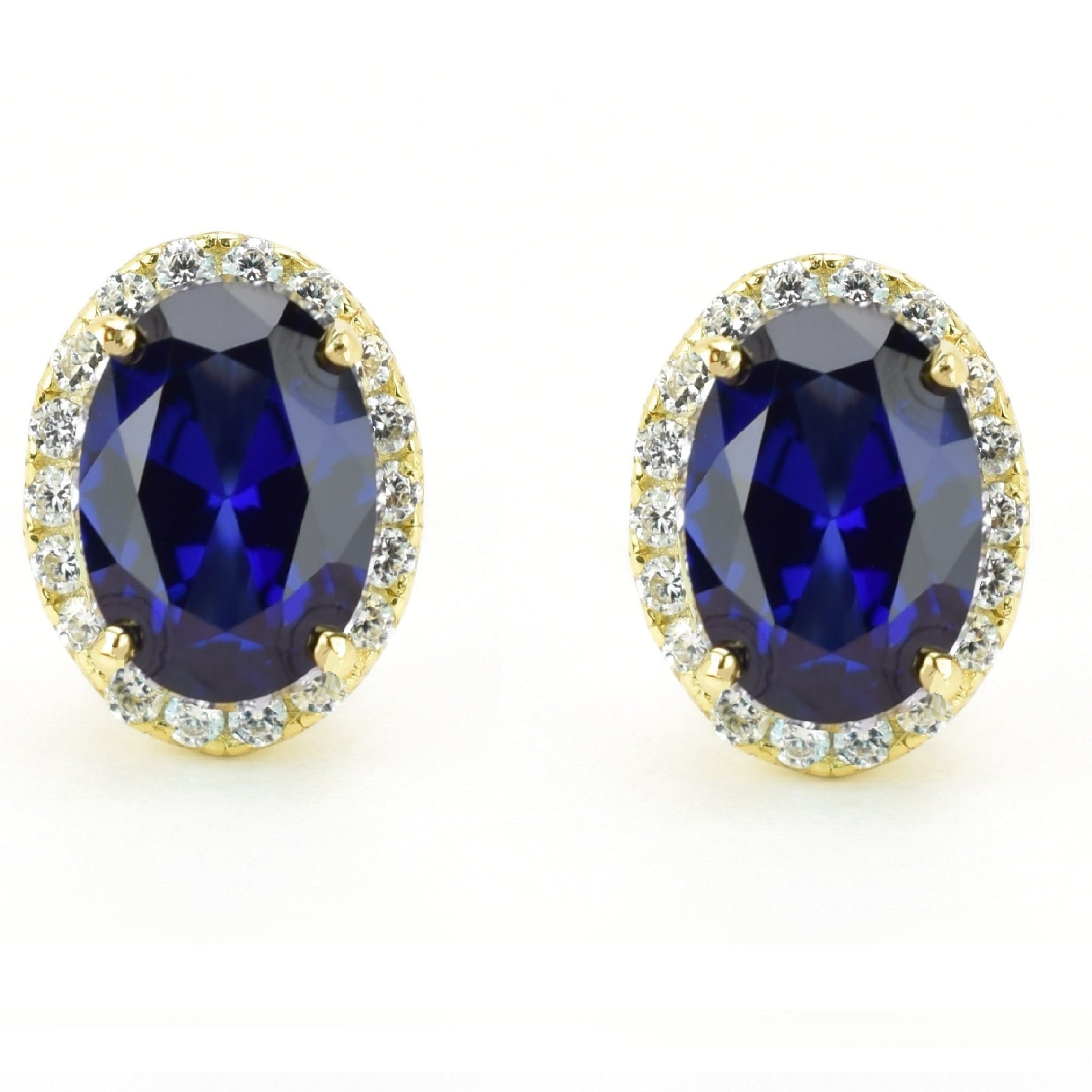 VerOna Saffier Ovale Oorknoppen