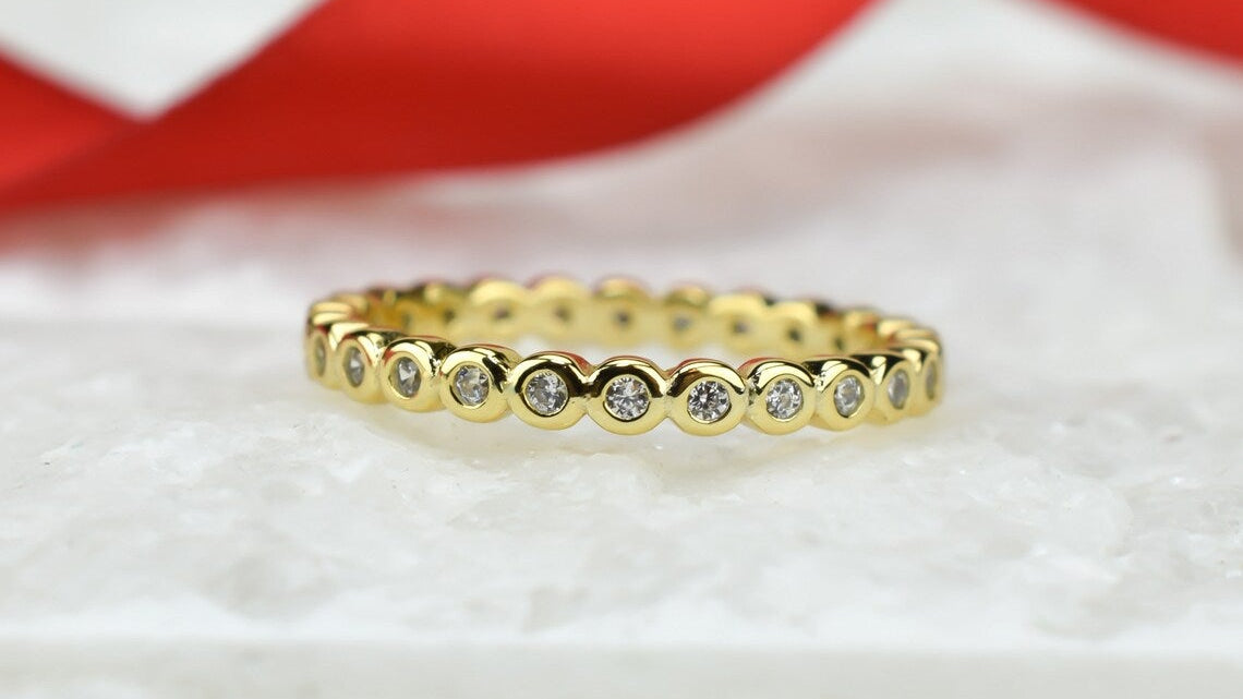 rondjes ring, rose cirkel ring, rose rondjes ring, cirkel bezel ring, full eternity ring, aanschuifring rose, rose aanschuifring
