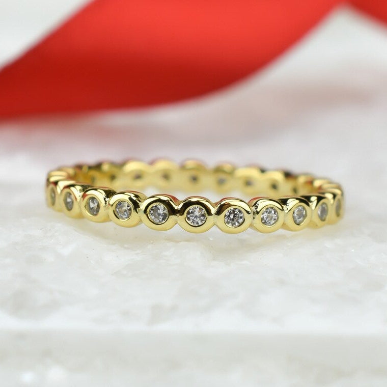rondjes ring, rose cirkel ring, rose rondjes ring, cirkel bezel ring, full eternity ring, aanschuifring rose, rose aanschuifring