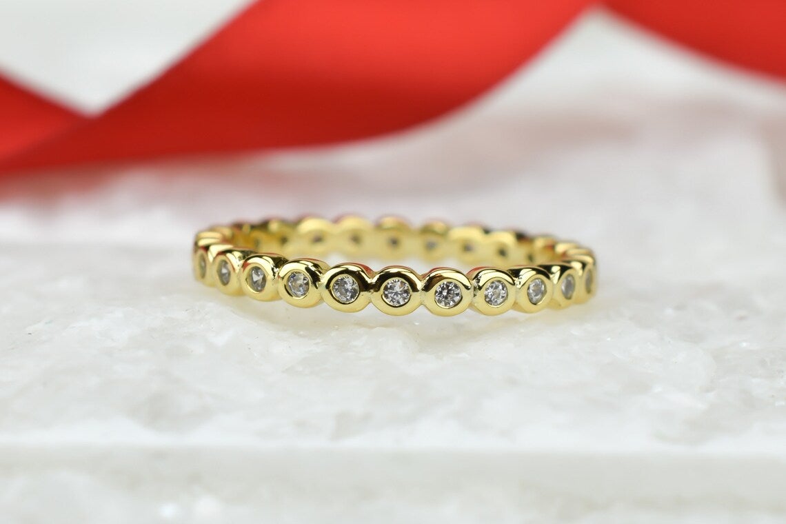 rondjes ring, rose cirkel ring, rose rondjes ring, cirkel bezel ring, full eternity ring, aanschuifring rose, rose aanschuifring