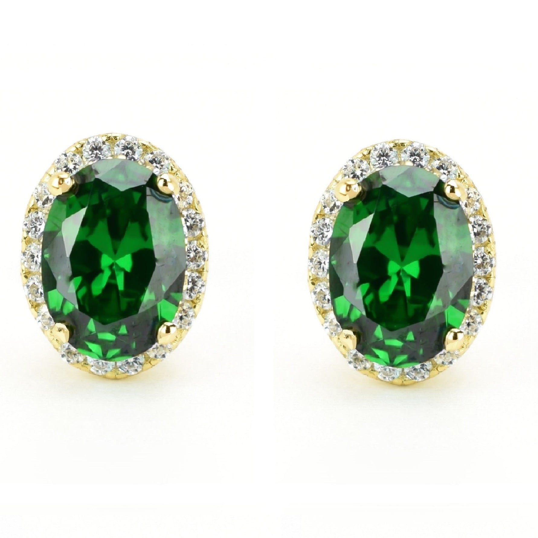 VerOna Smaragd Ovale Oorknoppen