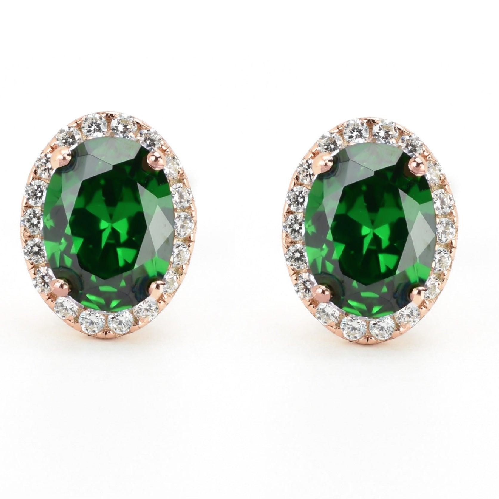 VerOna Smaragd Ovale Oorknoppen
