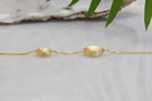 Dames armband 14k, armband met 2 hangers goud, gouden dames armband, verstselbare armband goud, 14k armband sieraden, dames 14k armband