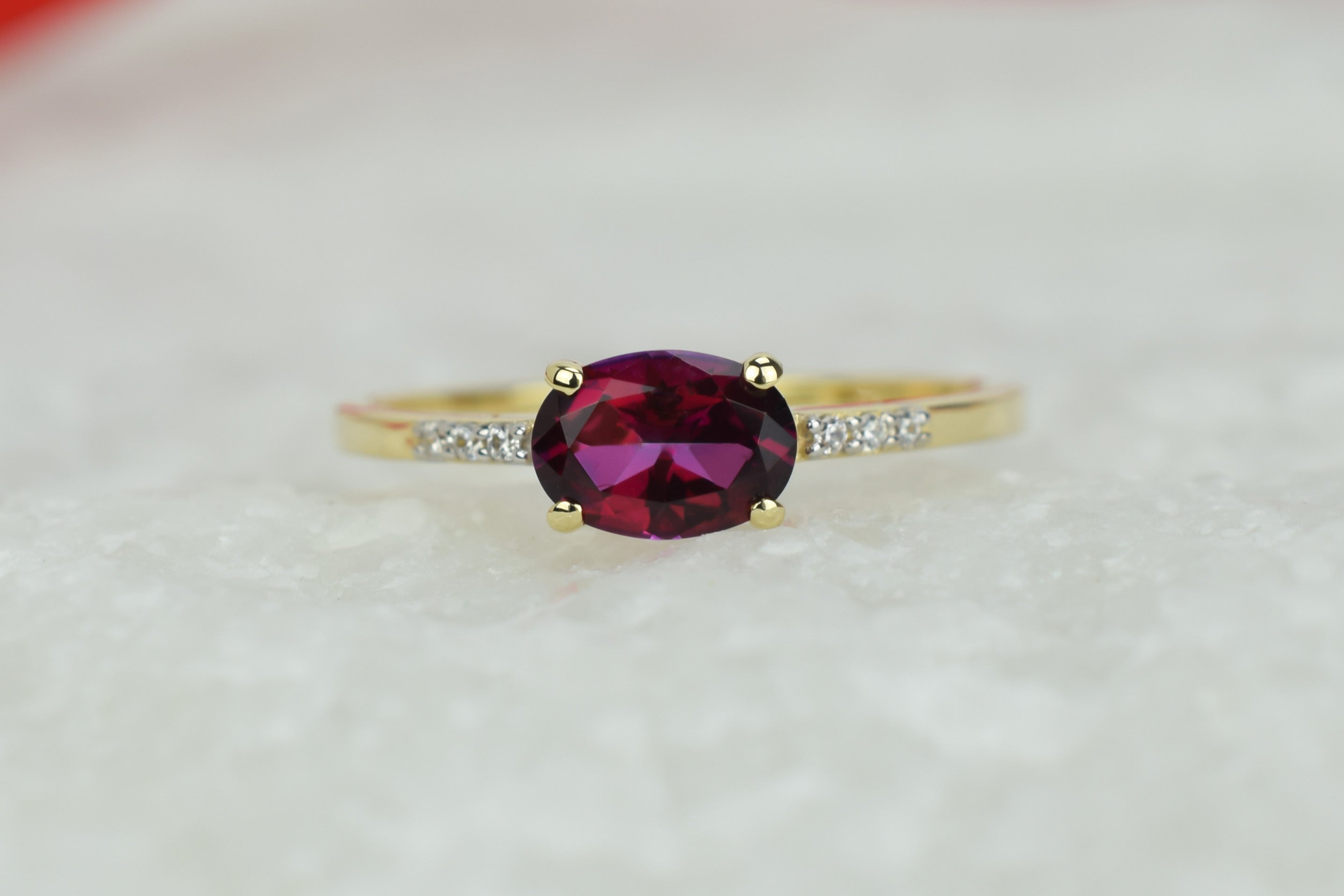 14k topaas ring, 14k rode topaas ring, swarovski ring, swarovski topaas ring, gouden topaas ring, swarovski gouden ring, 14k natuurlijke steen ring, birthstone ring, geboortesteen ring