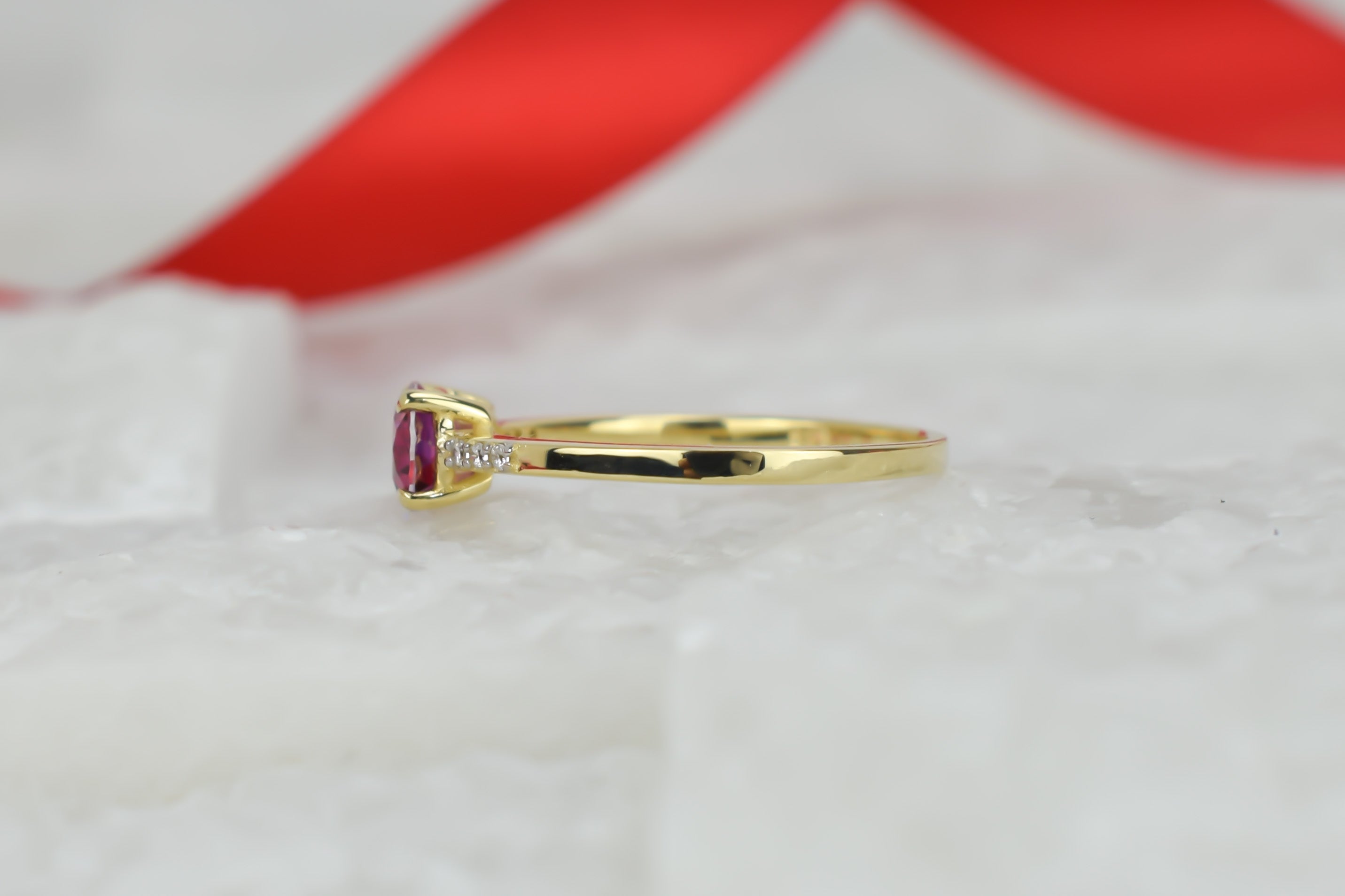 14k topaas ring, 14k rode topaas ring, swarovski ring, swarovski topaas ring, gouden topaas ring, swarovski gouden ring, 14k natuurlijke steen ring, birthstone ring, geboortesteen ring