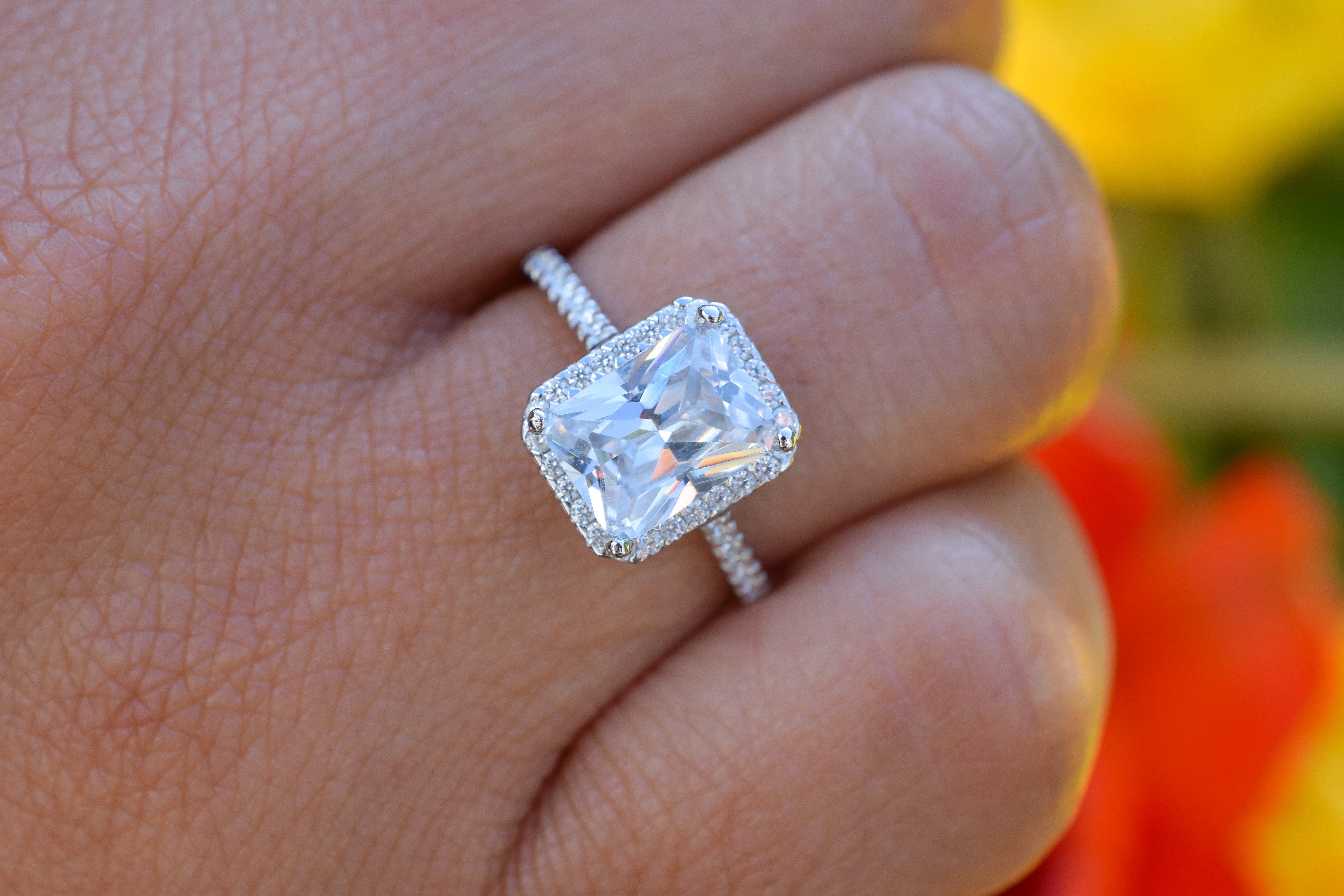 Vierkante ring zilver, zilveren vierkante ring, gouden vierkante ring, verlovingsring zilver, prinses ring zilver, ring met stenen, vierkante prinses ring