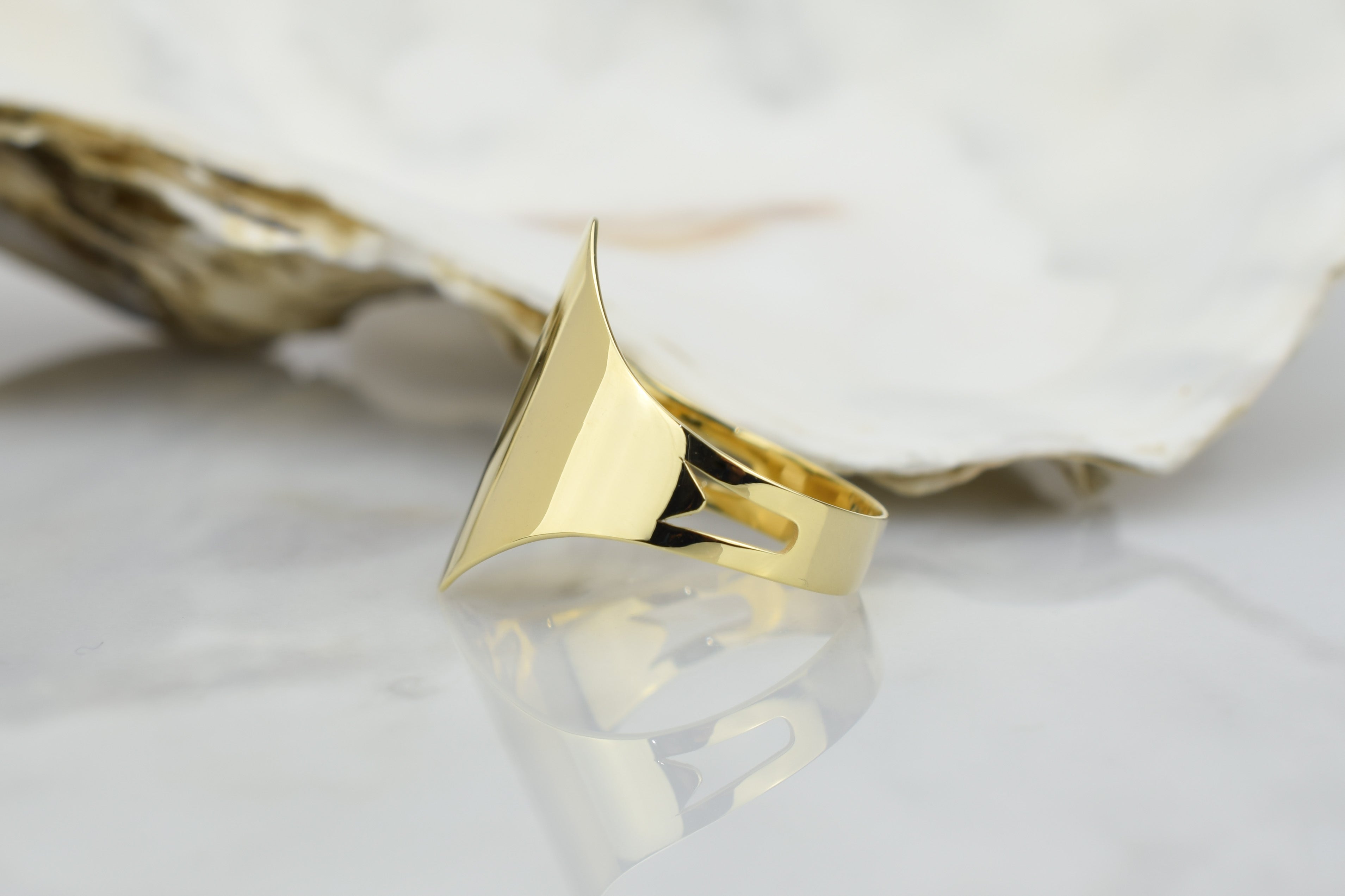 14k Vierkante Zegelring, Brede gouden ring, 14k Ring, Vrouwen Ring, Duim Ring, Statement Ring, Sieraden, Graveer Ring