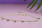 gouden armband met munten, munten armband, zilveren armband met muntjes, coin armband, armband met muntjes, hippe armband met gladde munten, armband met rondjes