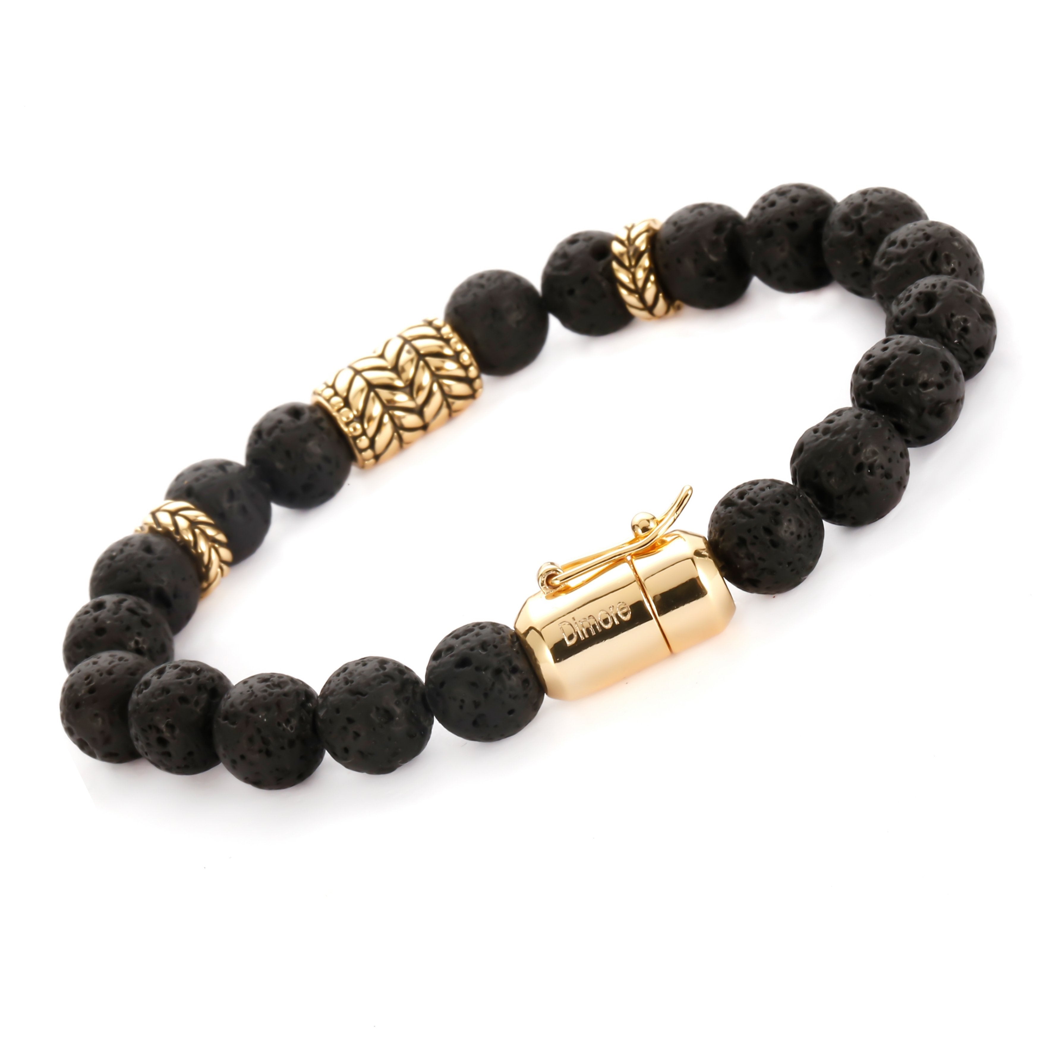 Black Callisto Gold, Volcano beads bracelet, volcano beads, black bead bracelet, Gold bead bracelet, feather bracelet, bali bracelet men