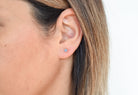 14k Gouden oorbellen, Blauwe oorknoppen Goud, kleine oorknoppen, Oorbellen, Blauwe steen oorbellen, 14k oorknoppen
