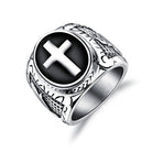 Mannen kruis ring, stoere mannen ring, mannen ring, kruis sieraad voor mannen, stalen ring, stalen kruis ring, grote mannen ring