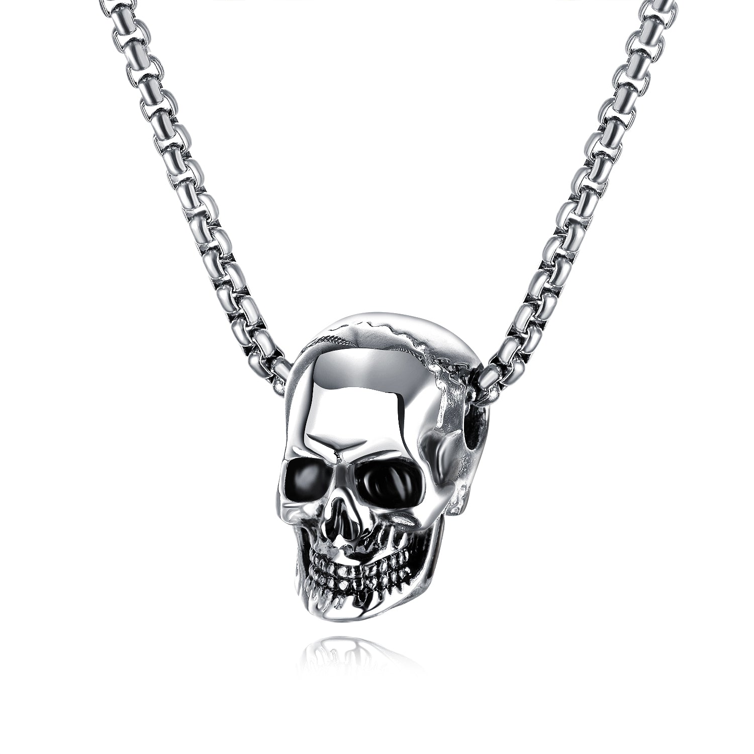 Doodskop ketting zilverkleurig, mannen doodskop ketting, mannen ketting, zwarte doodskop ketting, gouden mannen ketting, doodskop, doodskop ketting