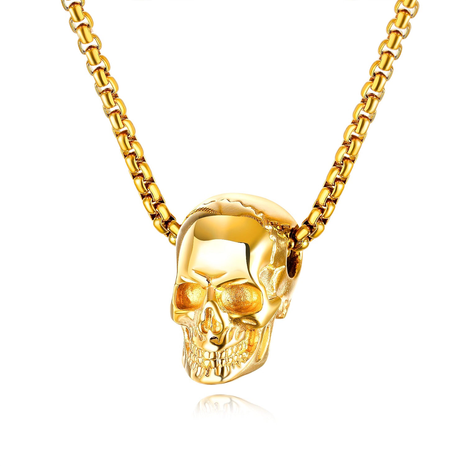Doodskop ketting zilverkleurig, mannen doodskop ketting, mannen ketting, zwarte doodskop ketting, gouden mannen ketting, doodskop, doodskop ketting